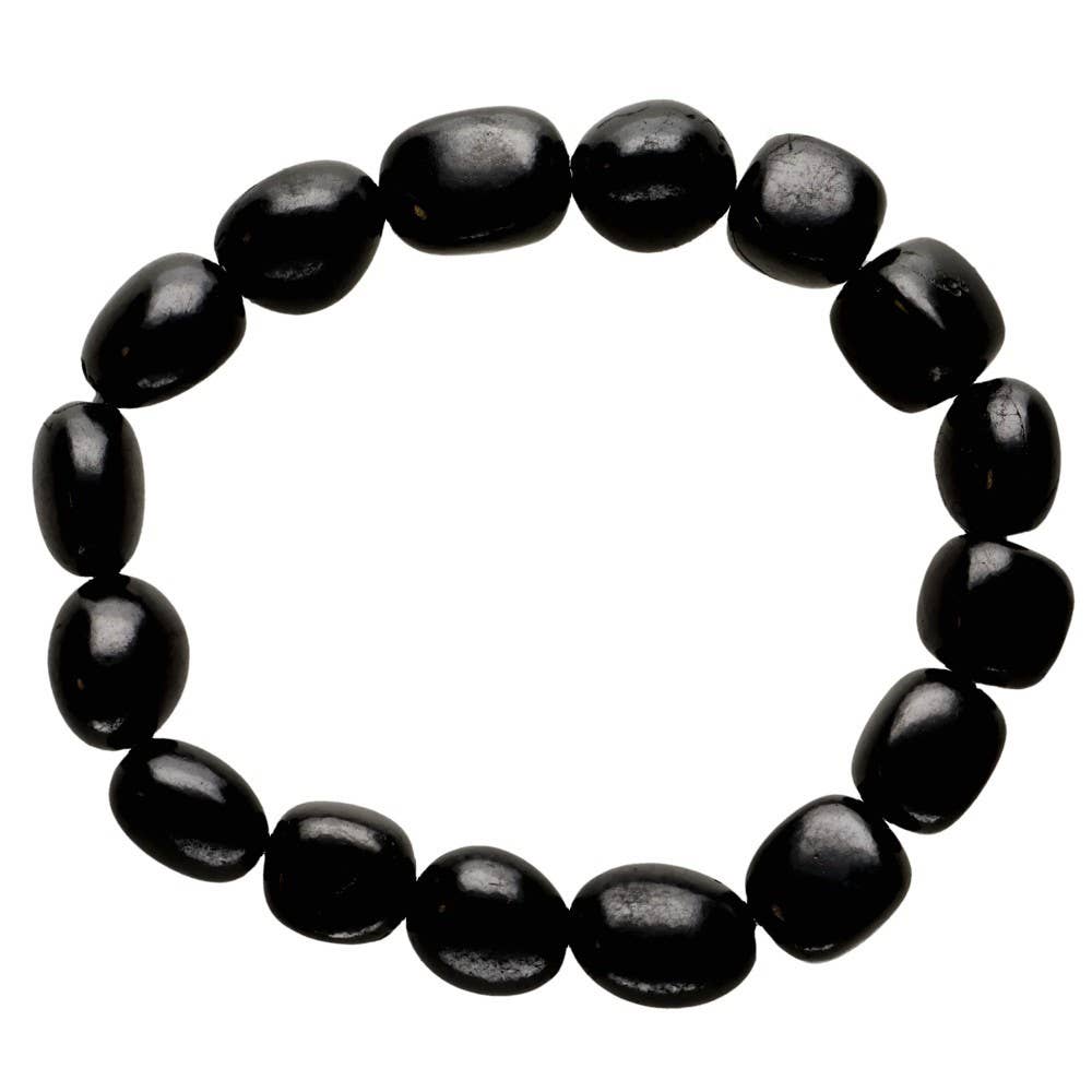 Shungite - Round Authentic Shungite: Inner Strength, protection, shielding Beaded Bracelet