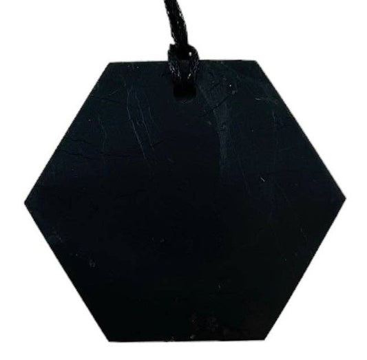 Shungite Pendant Necklace Hexagon