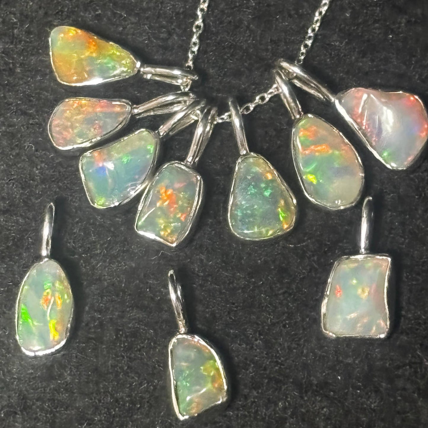 Ethiopian Rainbow Fire Welo Opal 925 Sterling Silver Pendant - AA Grade