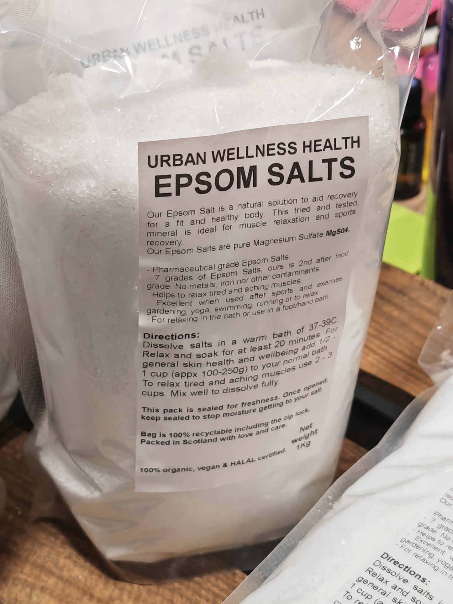 Earthstore® Epsom Salt Bath Crystals – Muscle Relief, Relaxation & Foot Soak – Food Grade – 1kg 2.5kg 5kg