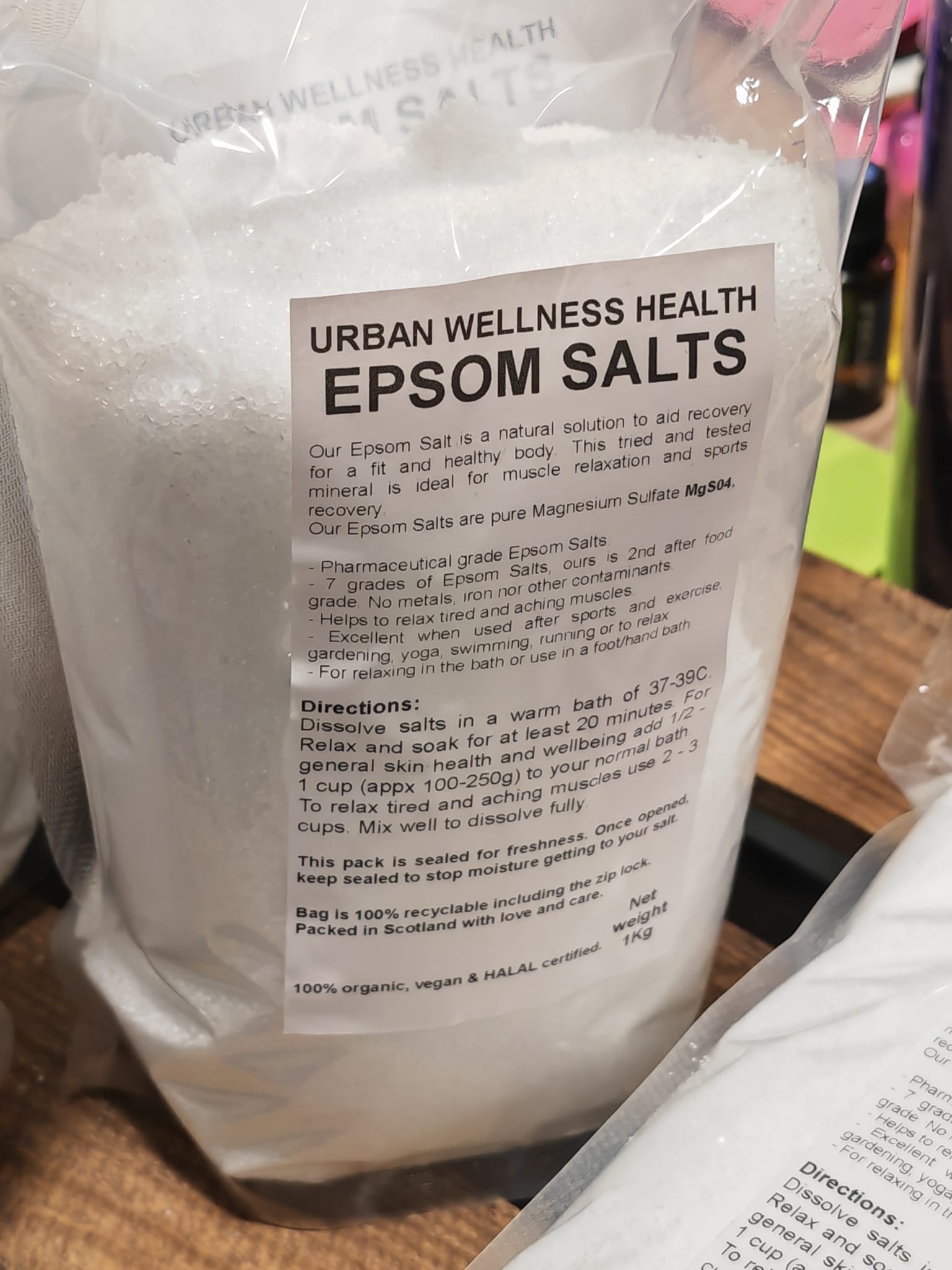Earthstore® Epsom Salt Bath Crystals – Muscle Relief, Relaxation & Foot Soak – Food Grade – 1kg 2.5kg 5kg