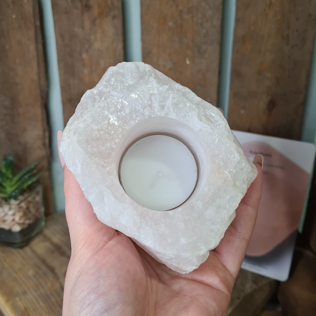 Earthstore® Rose Quartz T-Light Candle Holders STUNNING