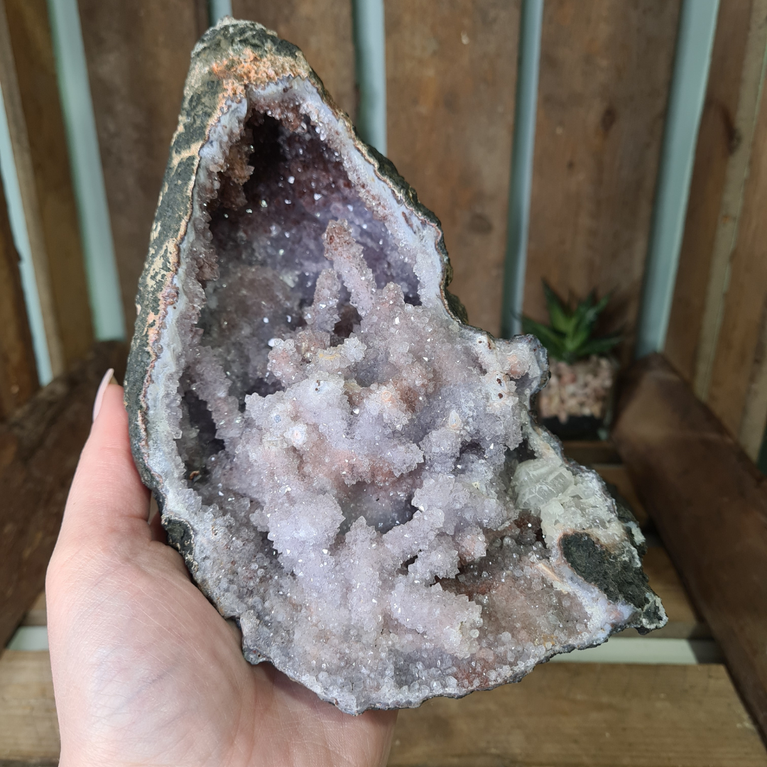 Earthstore® Spirit Cactus Faerie (Fairy) Angel Quartz Stalactite Geode (149x127x116mm)