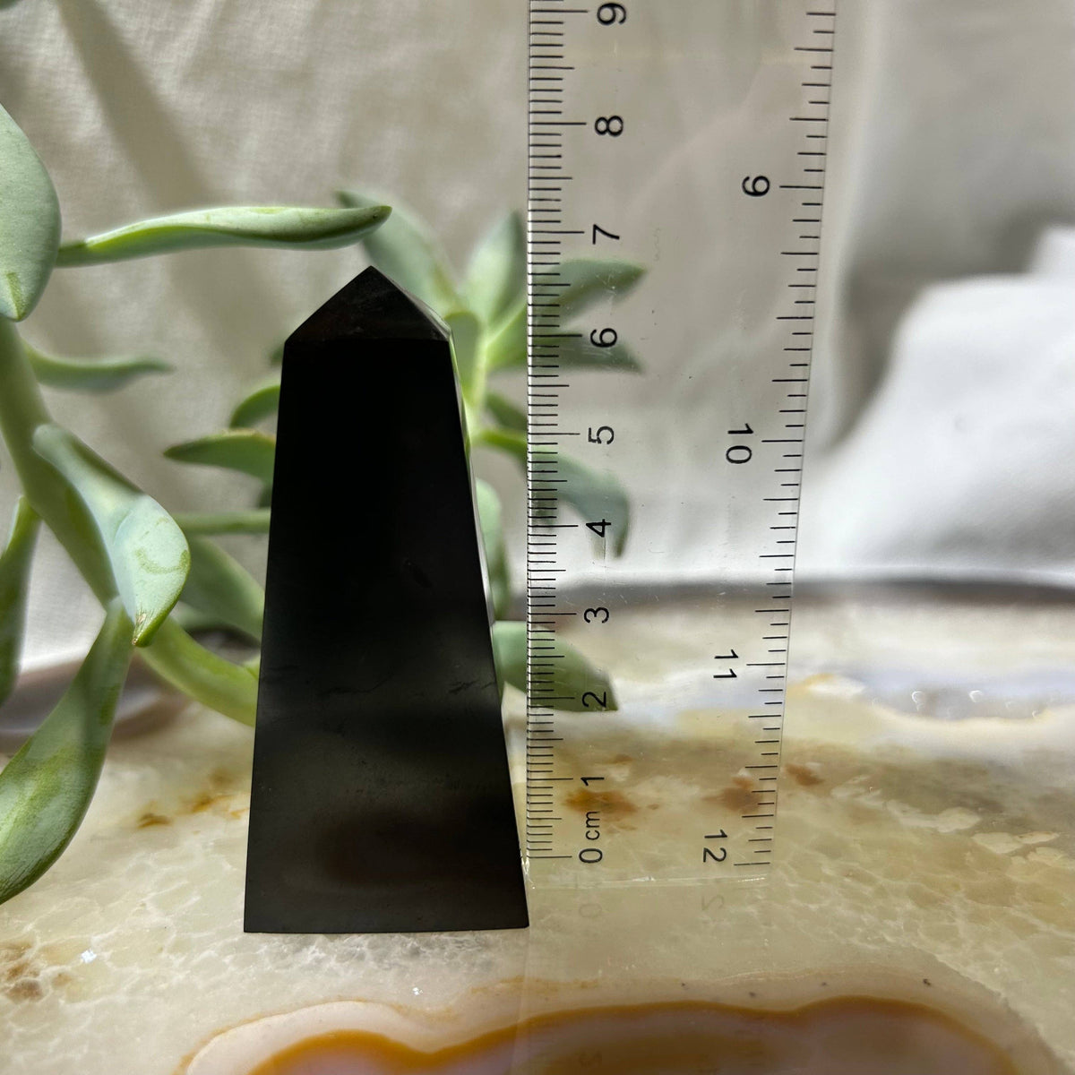 Shungite Obelisk Tower 70mm (7cm) | EMF Protection & Grounding Crystal C60