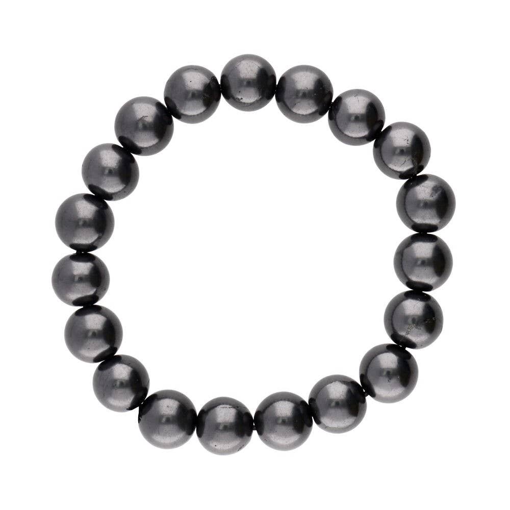 Shungite - Round Authentic Shungite: Inner Strength, protection, shielding Beaded Bracelet