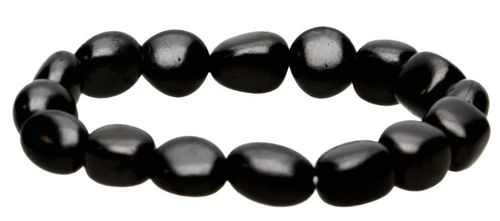 Shungite - Round Authentic Shungite: Inner Strength, protection, shielding Beaded Bracelet