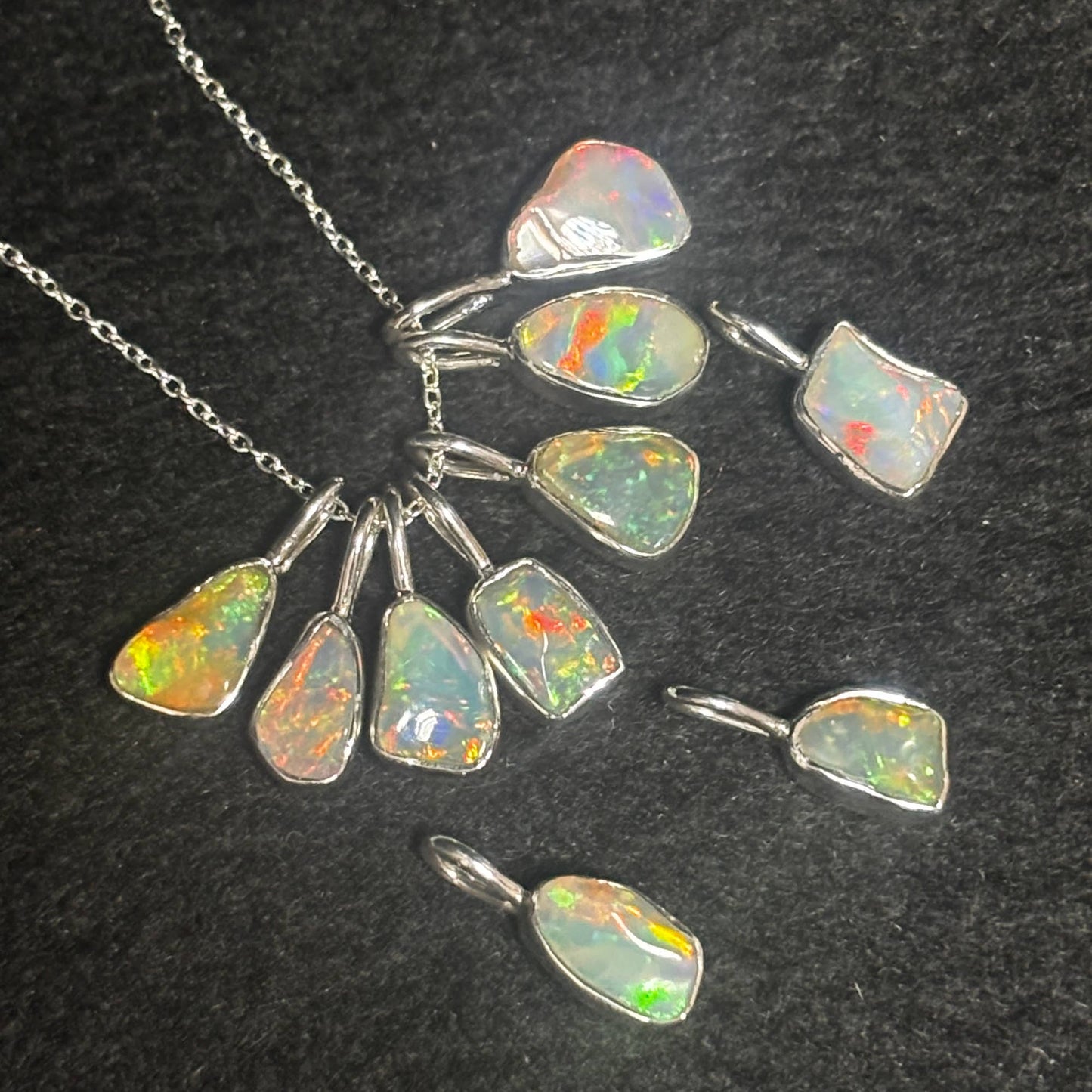 Ethiopian Rainbow Fire Welo Opal 925 Sterling Silver Pendant - AA Grade