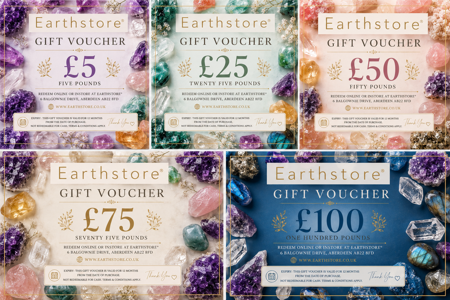 Earthstore® Gift Cards £5, £10, £20, £50, £75 and £100 options