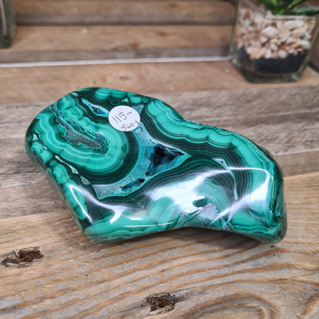 Earthstore® Large Malachite & Chrysocolla Freeform display (540g 111x75x36mm) Na