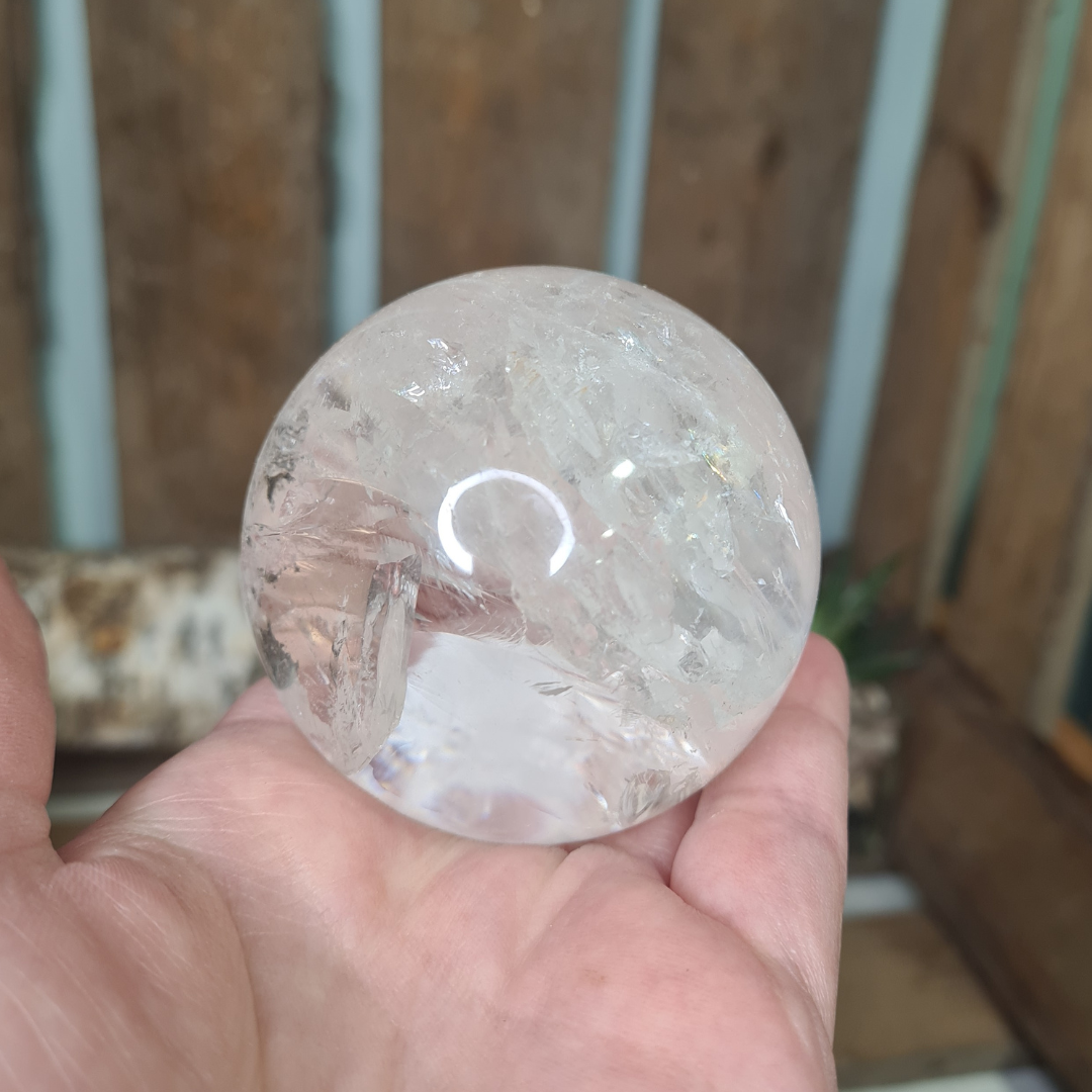 Earthstore® Lemurian Seed Quartz Sphere Brazil 340g 63mm