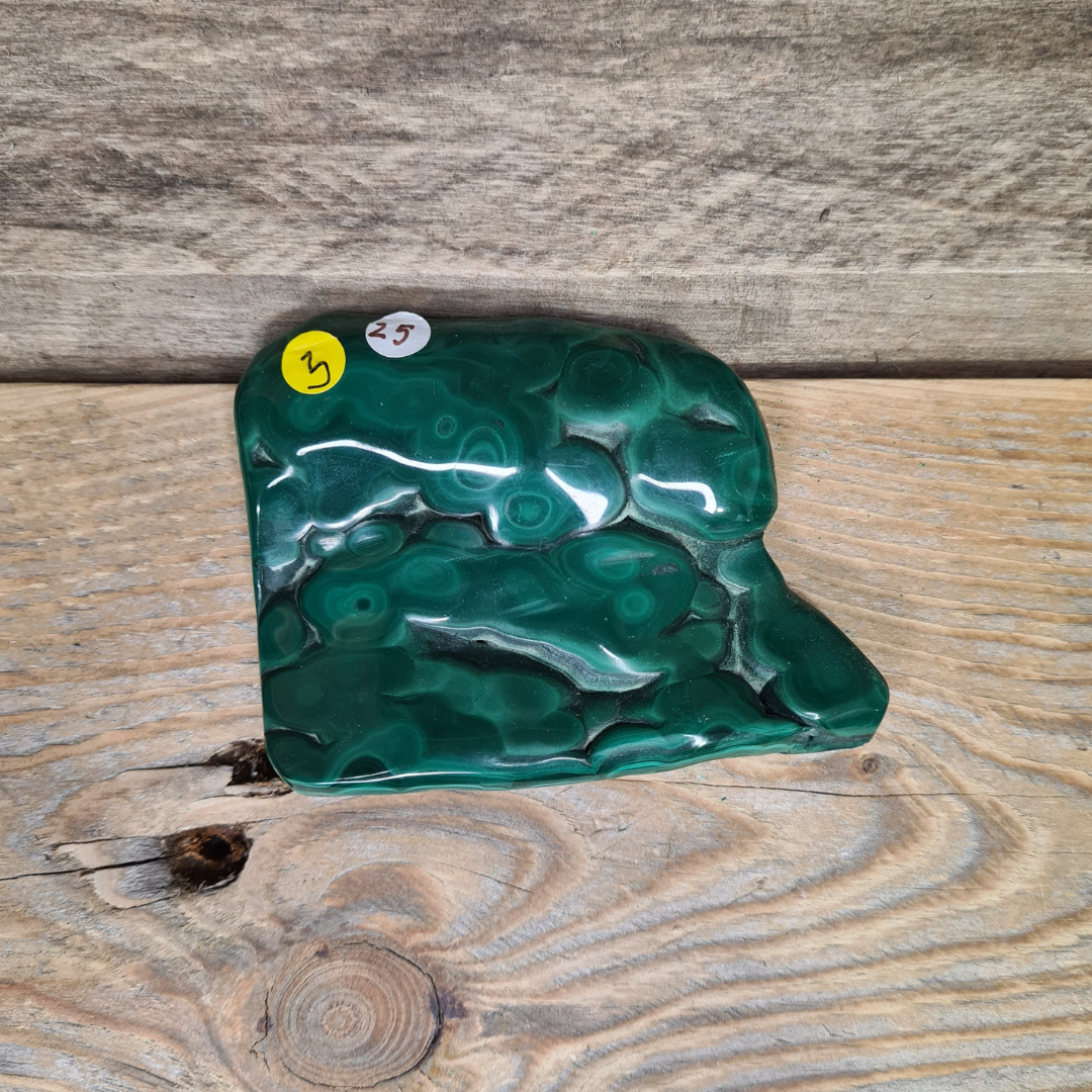 Earthstore® Malachite display: heart chakra; protection; calming; peace; manifesting