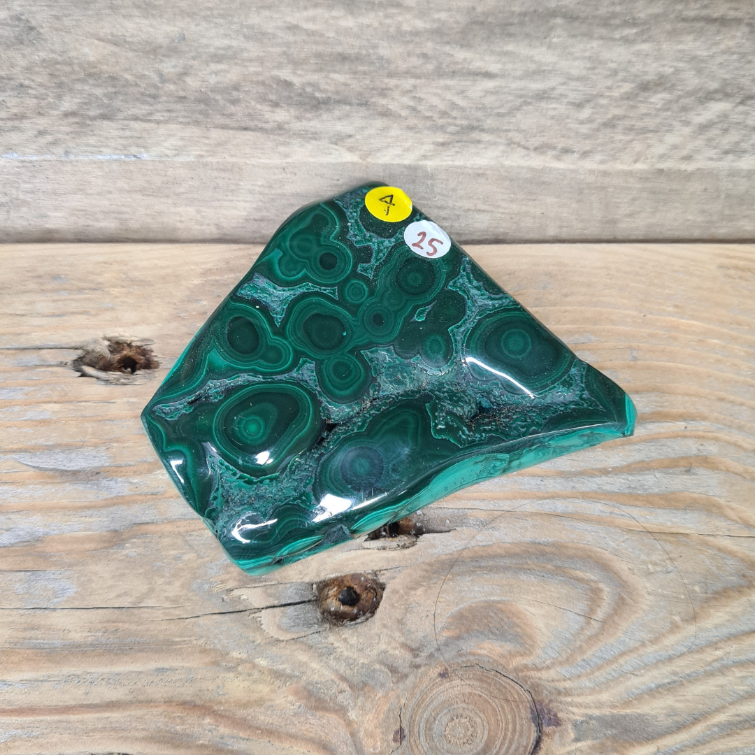 Earthstore® Malachite display: heart chakra; protection; calming; peace; manifesting