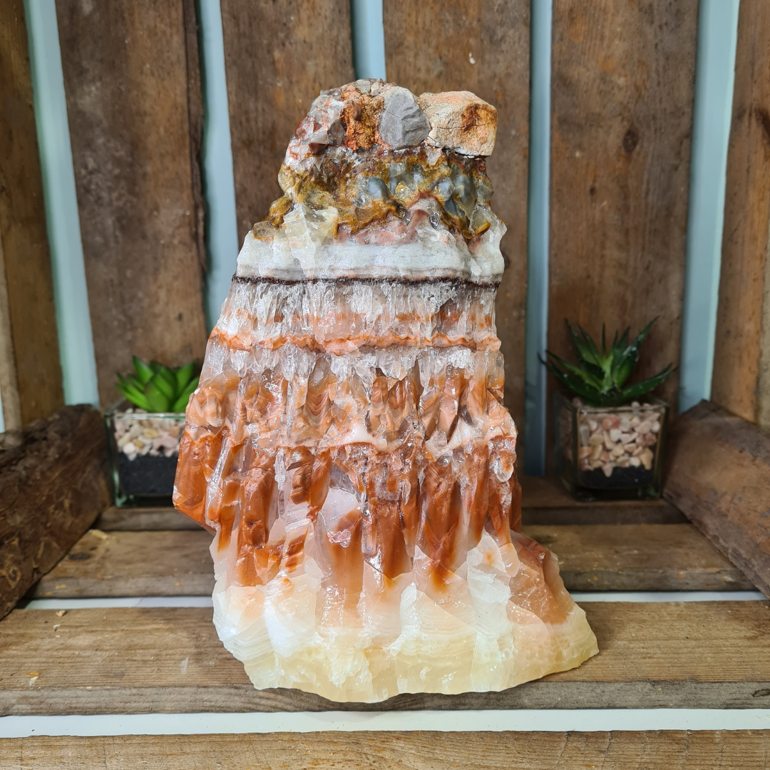 Earthstore® LARGE Natural RAINBOW INCA AZTEC CALCITE - Large Cut Base Display 2.50Kg