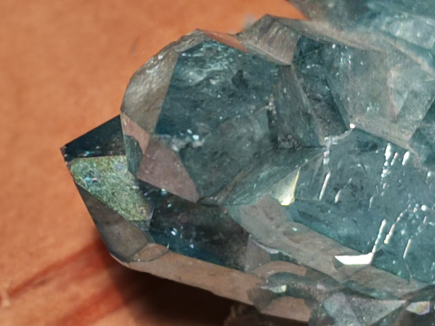 Aqua Aura Blue Quartz Cluster with Gold Fusion | Statement Crystal Gift Item #4