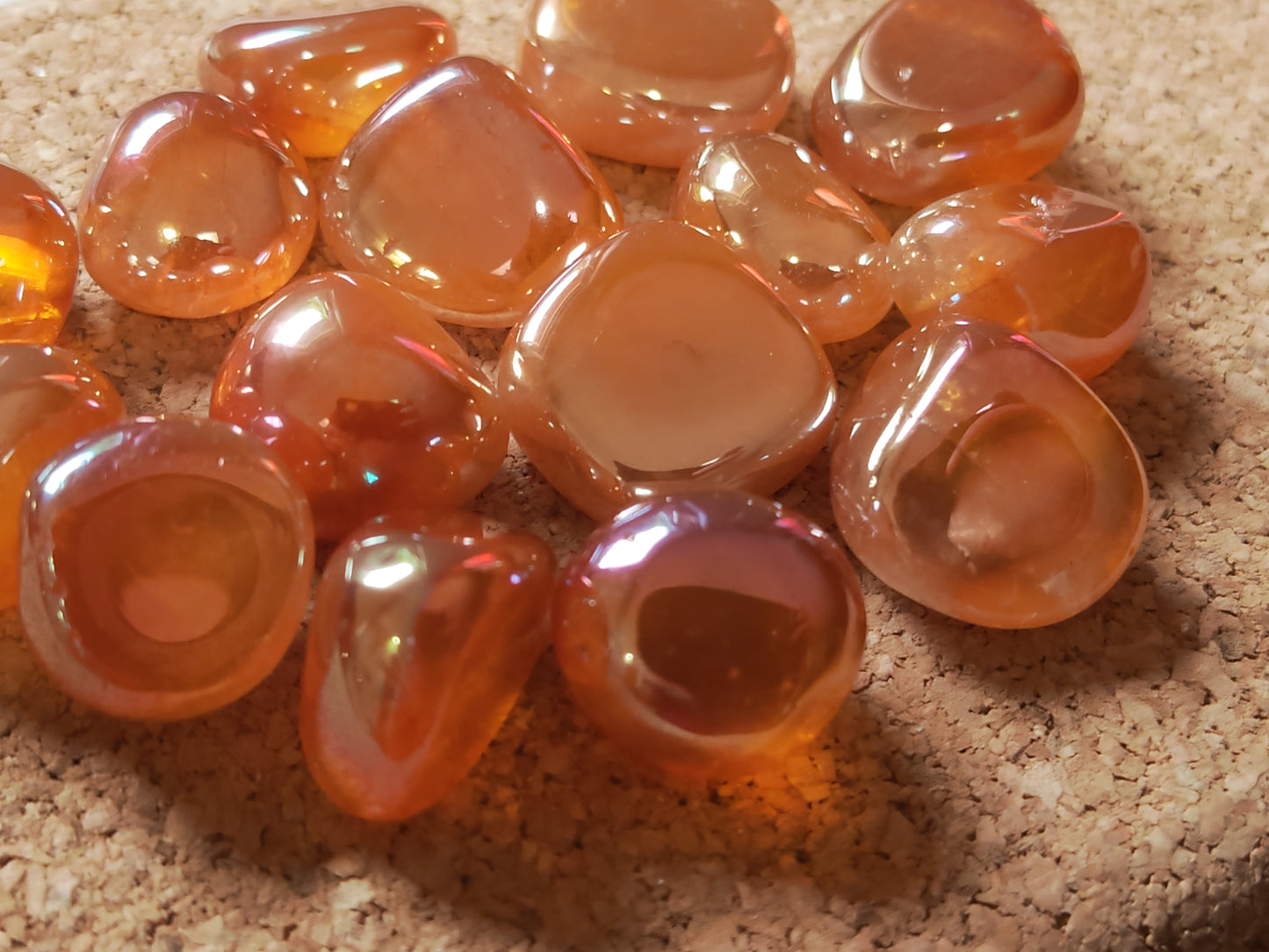 Quartz Aura Orange Tumblestone