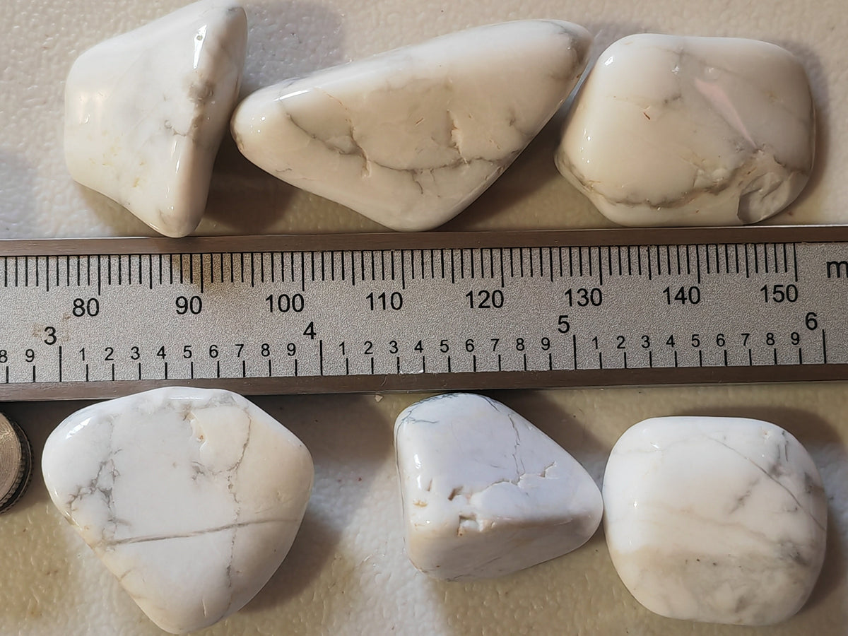 White Howlite - Tumblestone 3 sizes