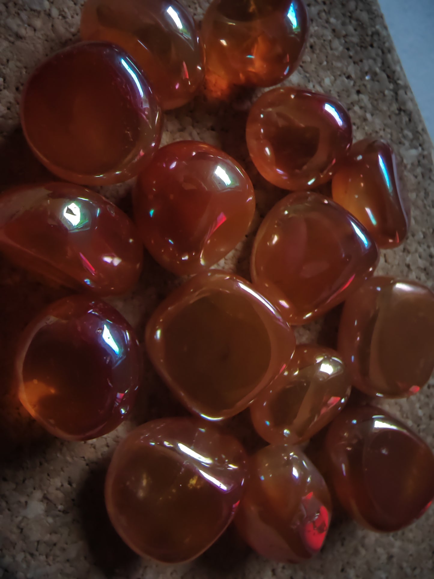 Quartz Aura Orange Tumblestone