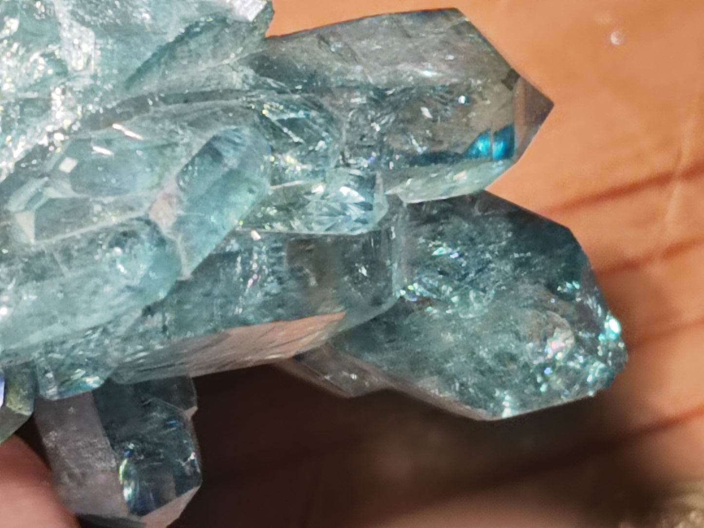 Aqua Aura Blue Quartz Cluster with Gold Fusion | Statement Crystal Gift Item #4
