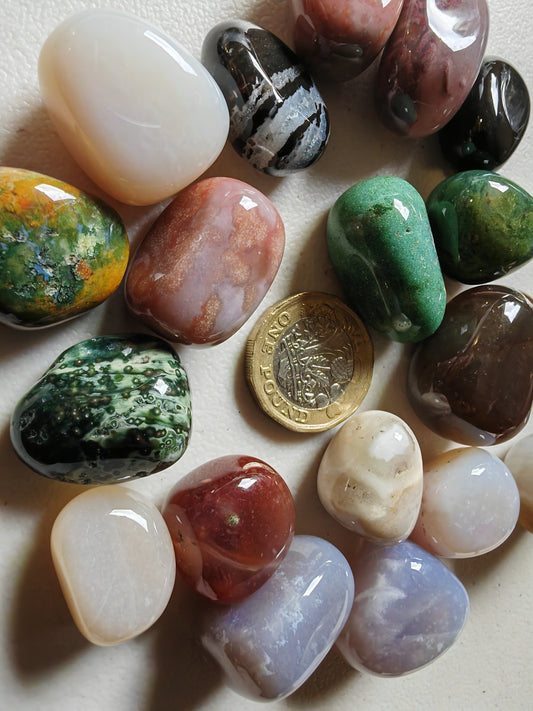Sard Rainbow Tumblestone A Grade
