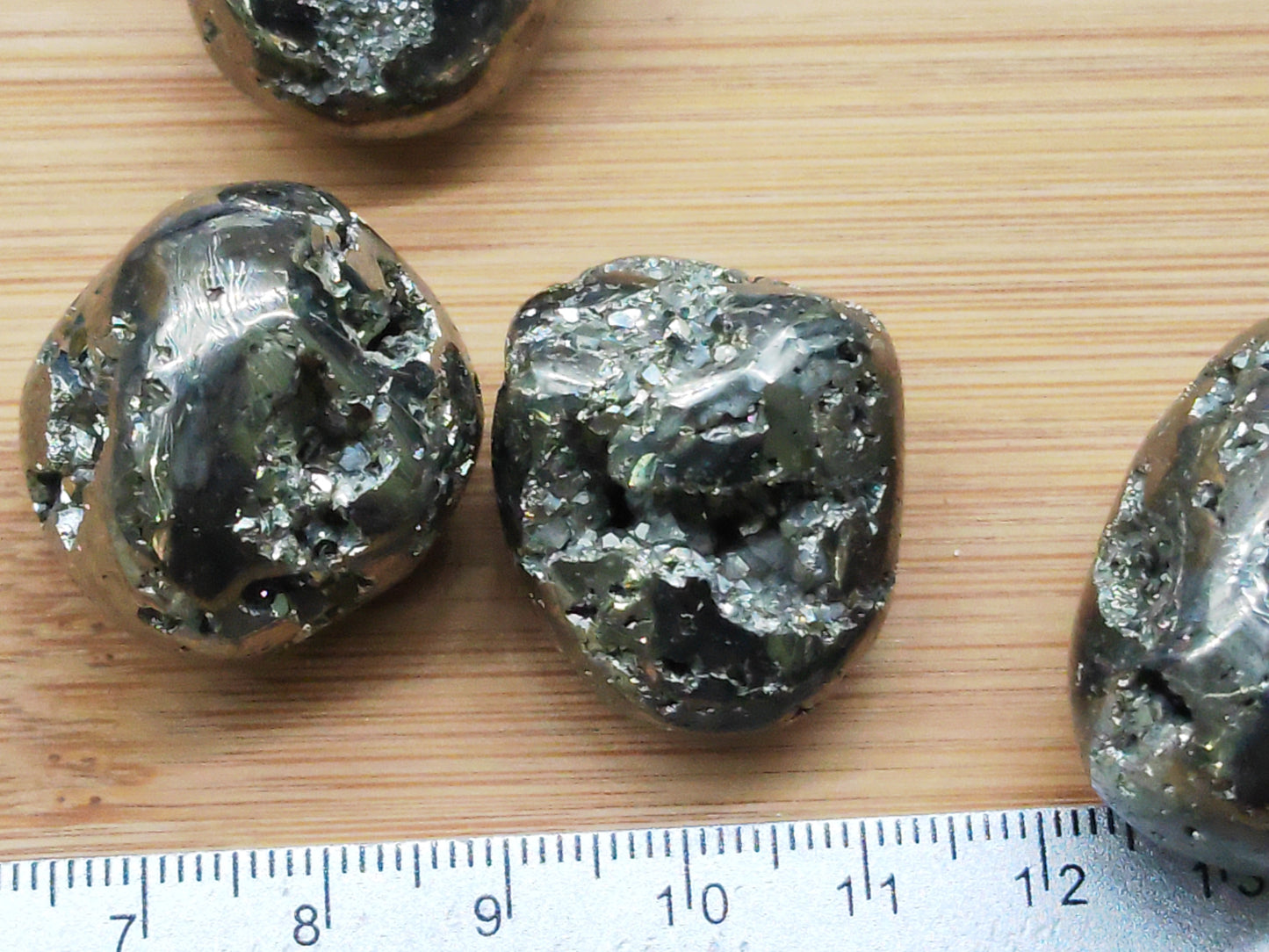 Pyrite Druzy Tumblestones AA Grade (mini spheres)