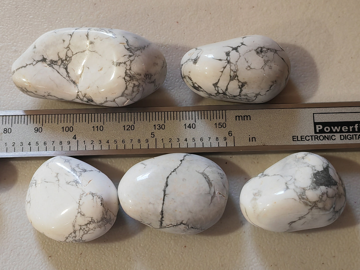 White Howlite - Tumblestone 3 sizes