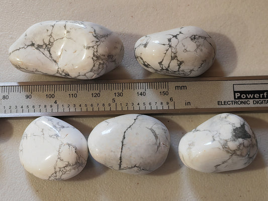 White Howlite - Tumblestone 3 sizes