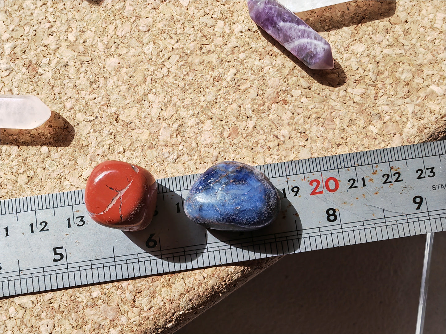 7 Chakra Colour Tumblestone and Double Terminated Points. 3 different sets