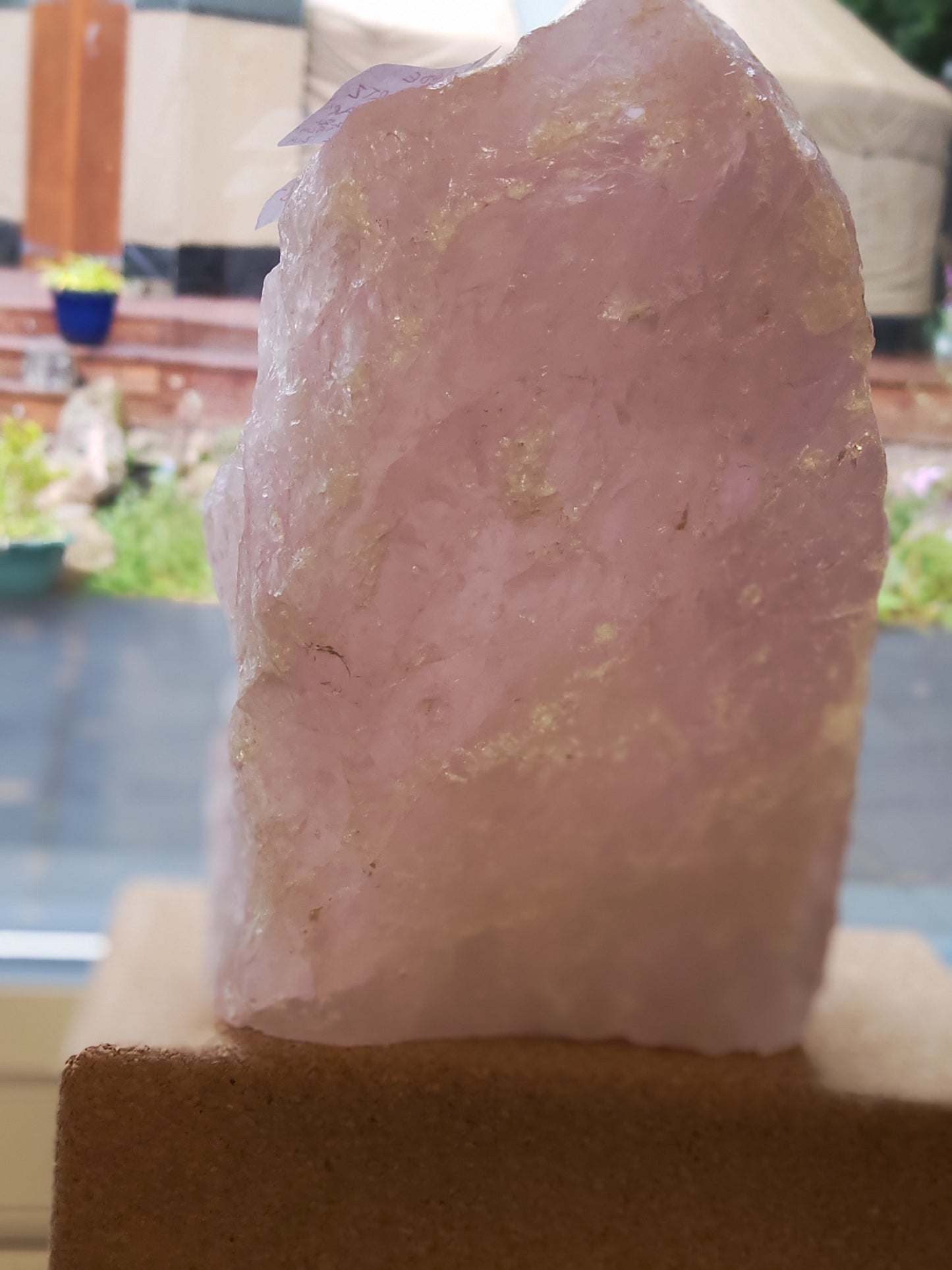 Rose Quartz AA Huge Display FLAT CUT BASE Natural Chunk - 5.3Kg,  250mm x 150mm x 120mm - Madagascar