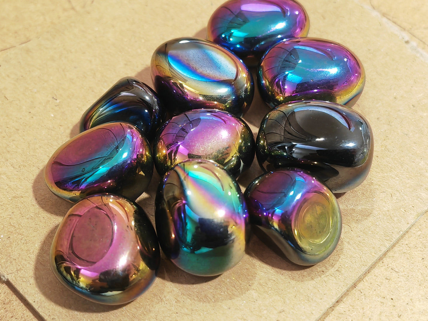 Earthstore® Rainbow Aura Black Obsidian - Tumblestone