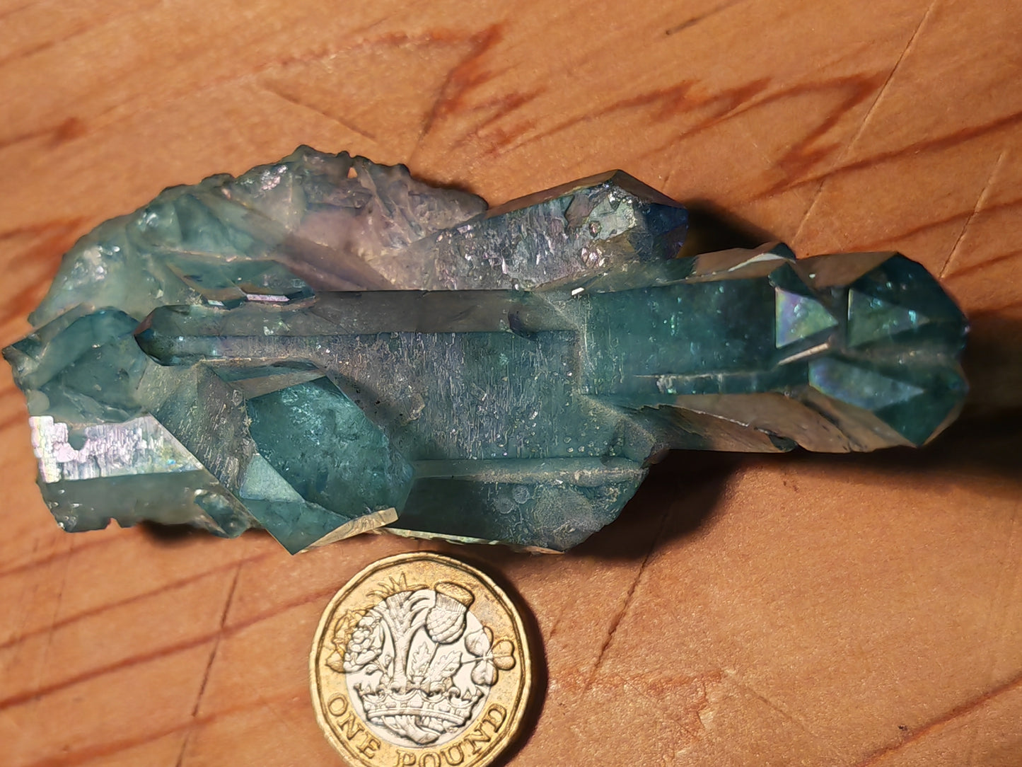 Aqua Aura Blue Quartz Cluster with Gold Fusion | Statement Crystal Gift Item #2 LARGE
