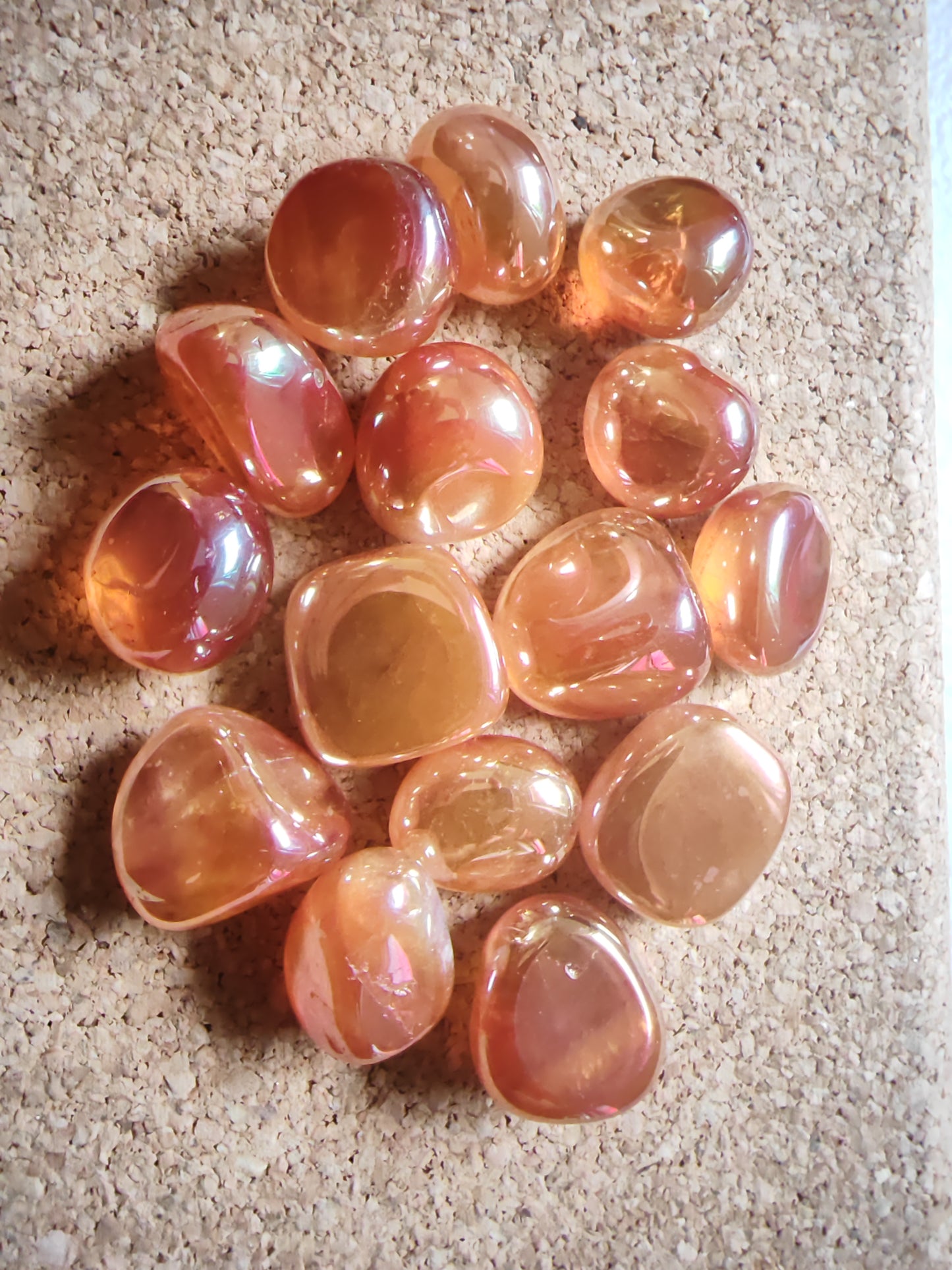 Quartz Aura Orange Tumblestone