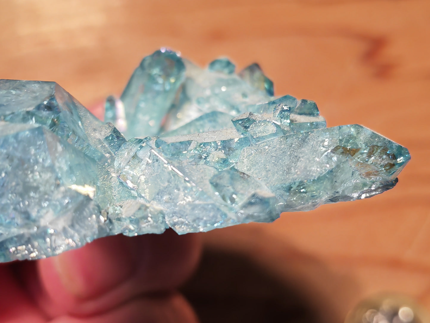 Aqua Aura Blue Quartz Cluster with Gold Fusion | Statement Crystal Gift Item #3