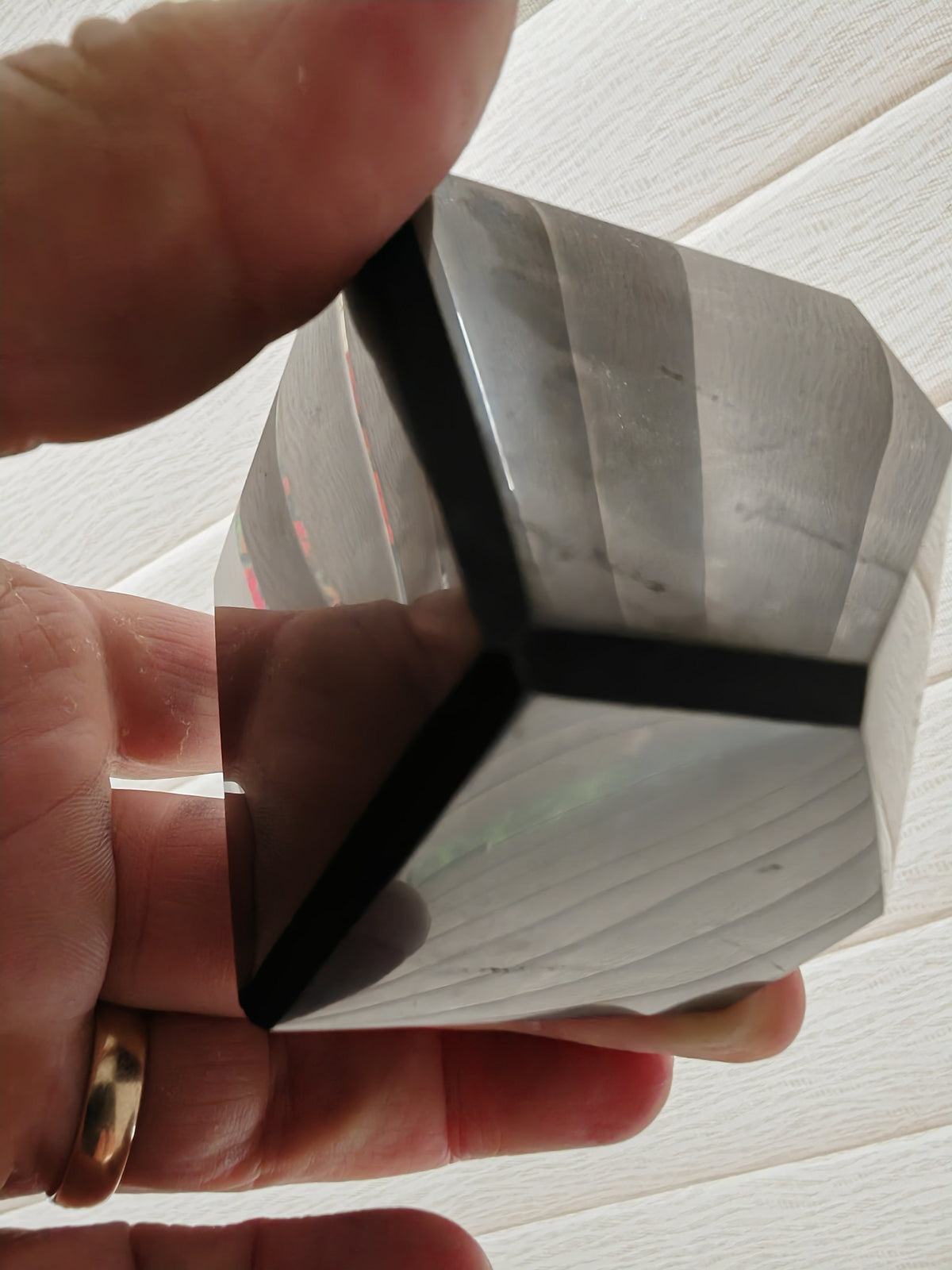 Shungite 50mm (5cm) Cut Cube, Stand-up | Stress & Anxiety Relief | EMF Protection Crystal C60