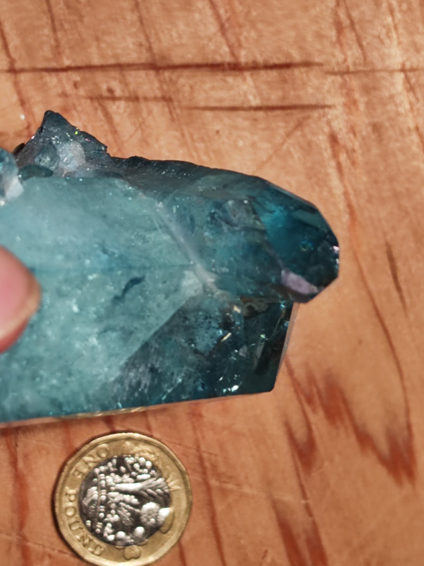 Aqua Aura Blue Quartz Cluster with Gold Fusion | Statement Crystal Gift Item #5