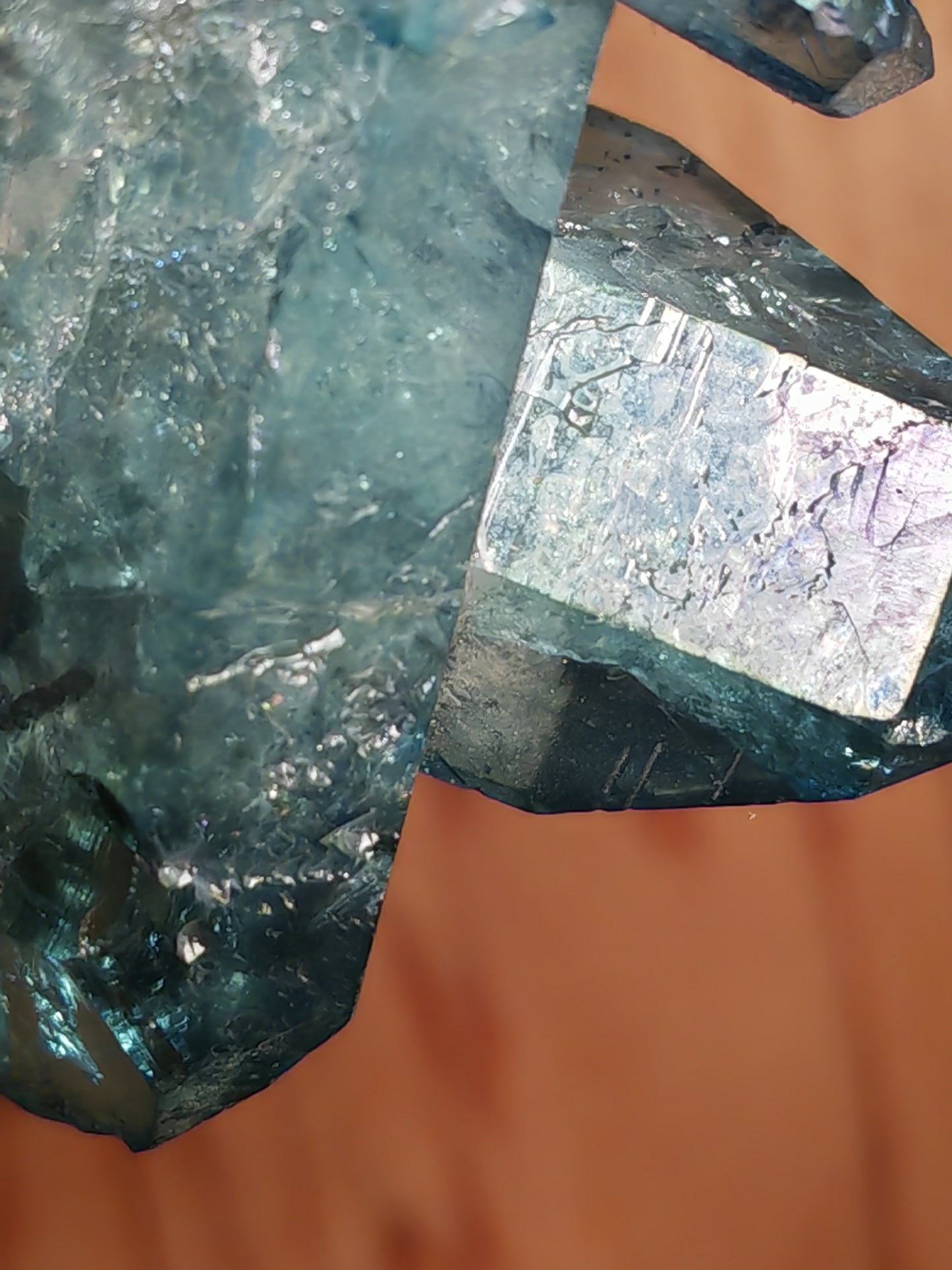 Aqua Aura Blue Quartz Cluster with Gold Fusion | Statement Crystal Gift Item #5
