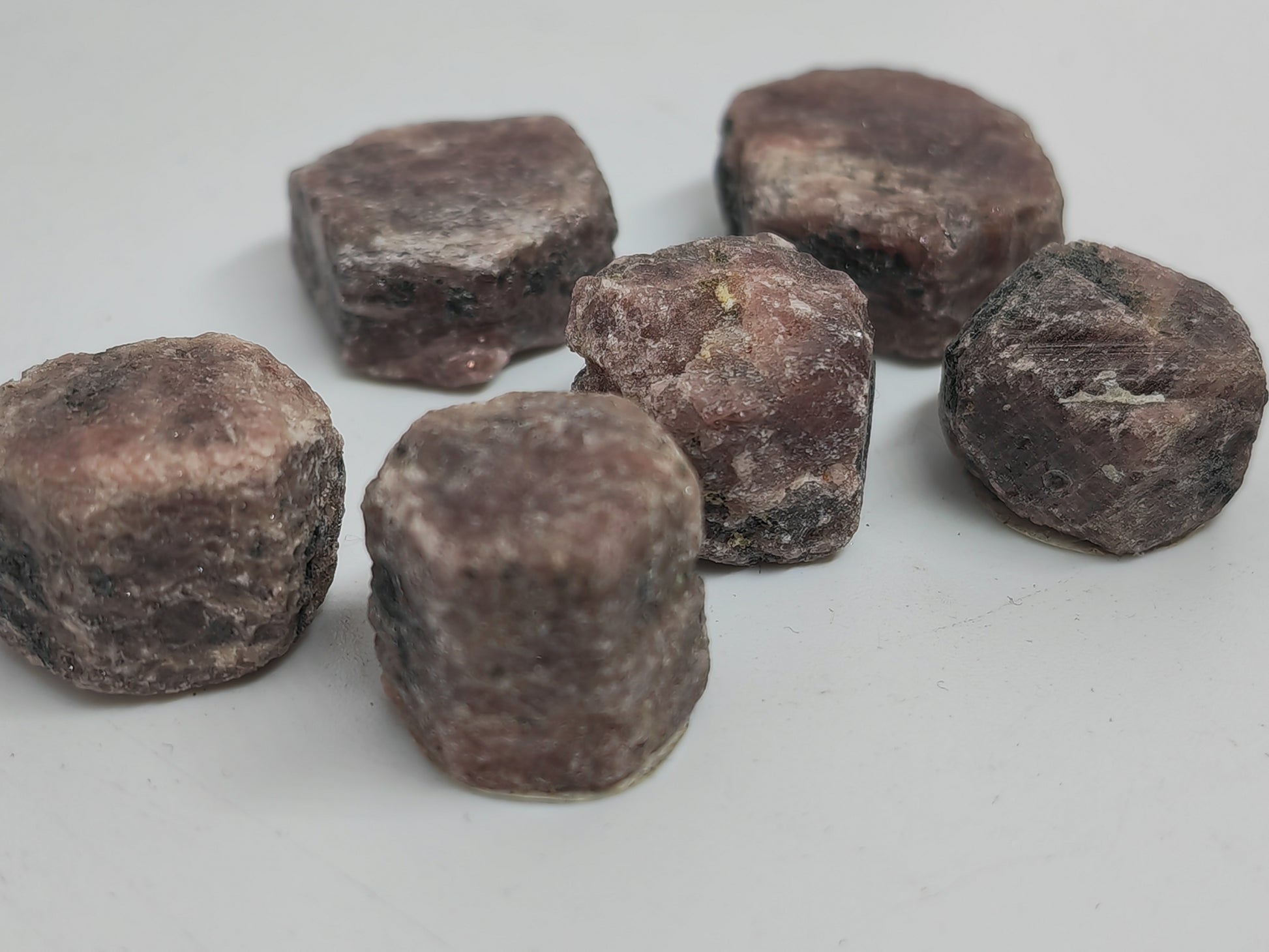 Brown rock-like stones on a white background