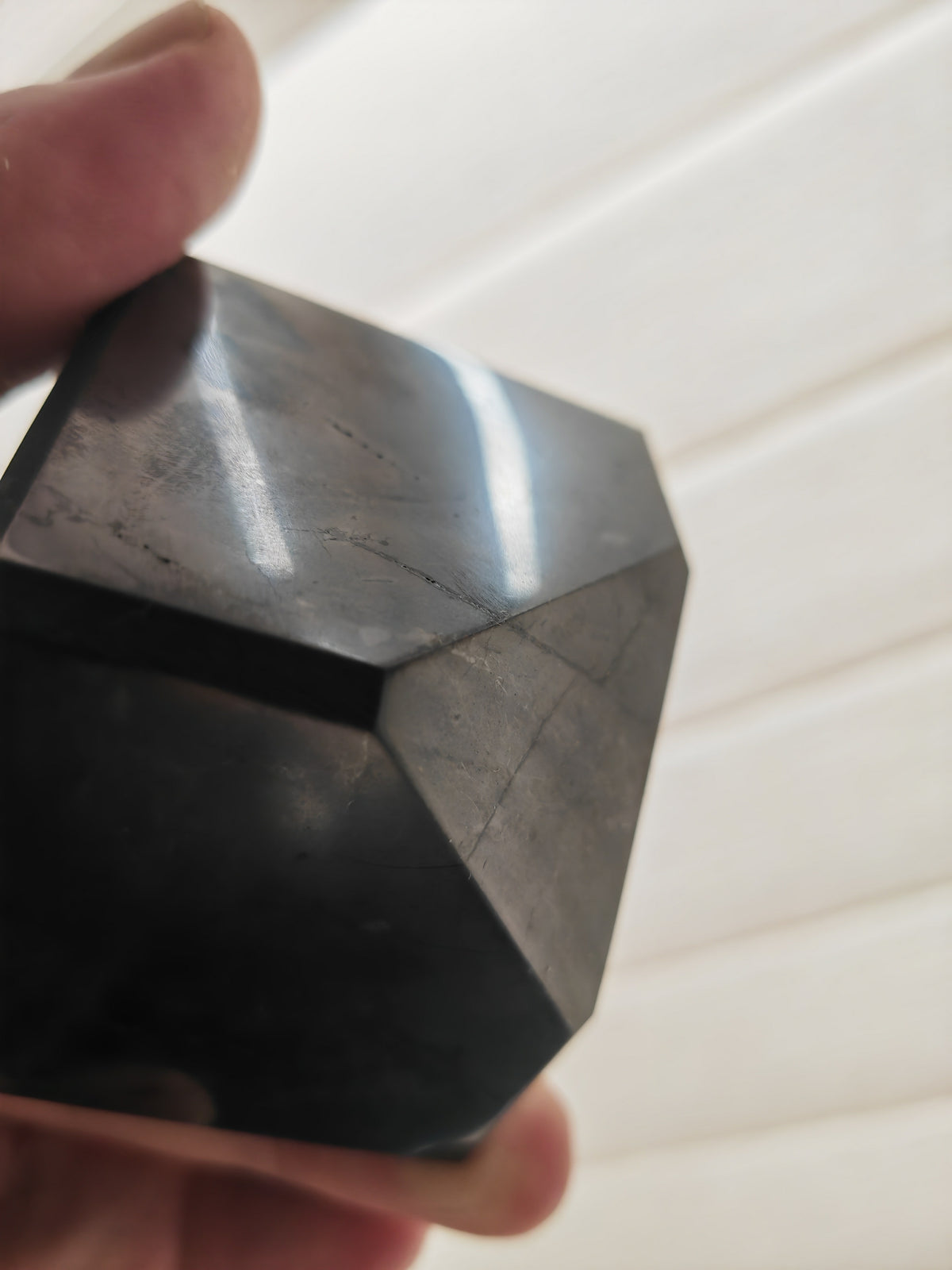 Shungite 50mm (5cm) Cut Cube, Stand-up | Stress & Anxiety Relief | EMF Protection Crystal C60