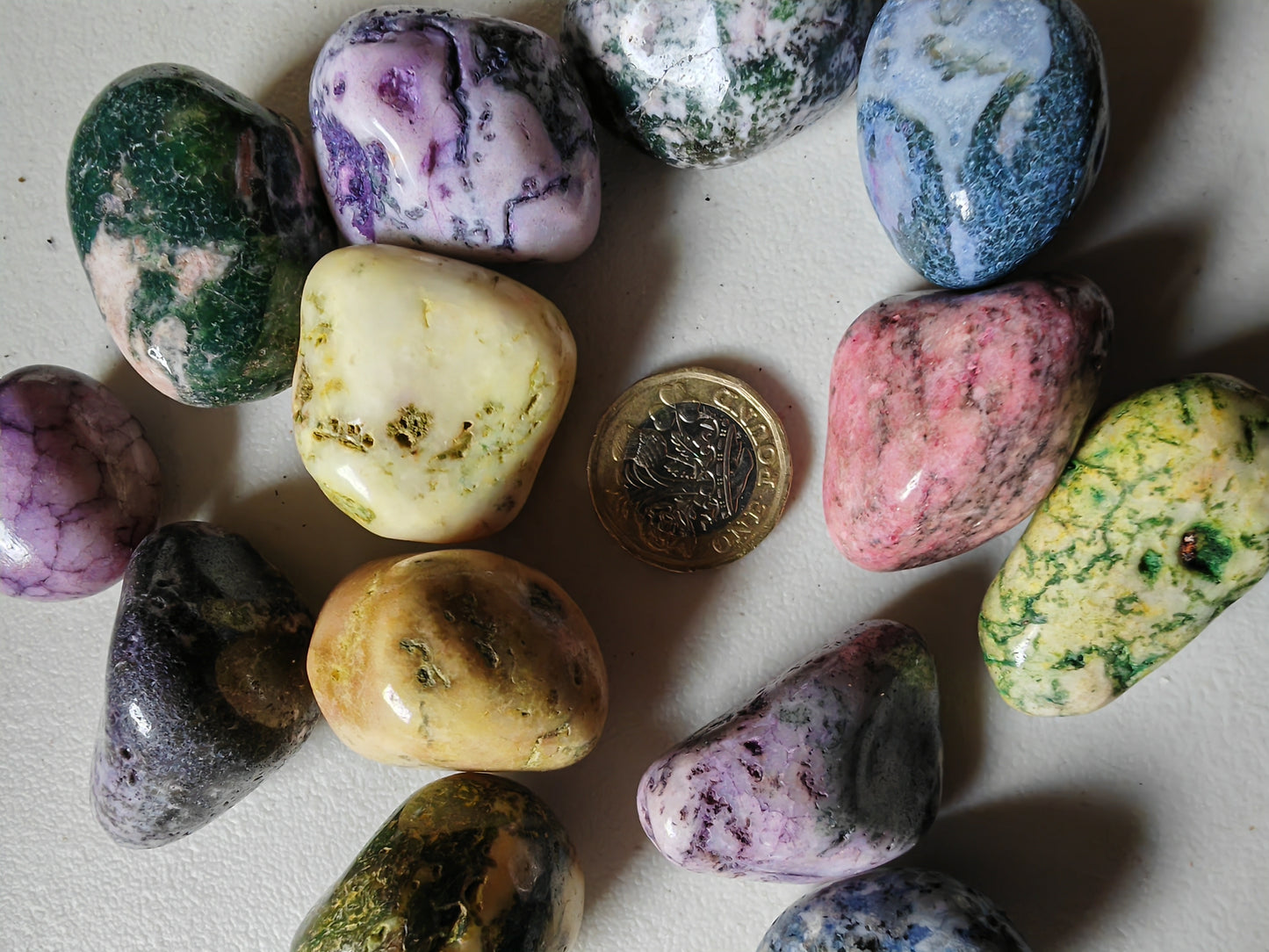 Agate Bright Mix Tumblestone XXL