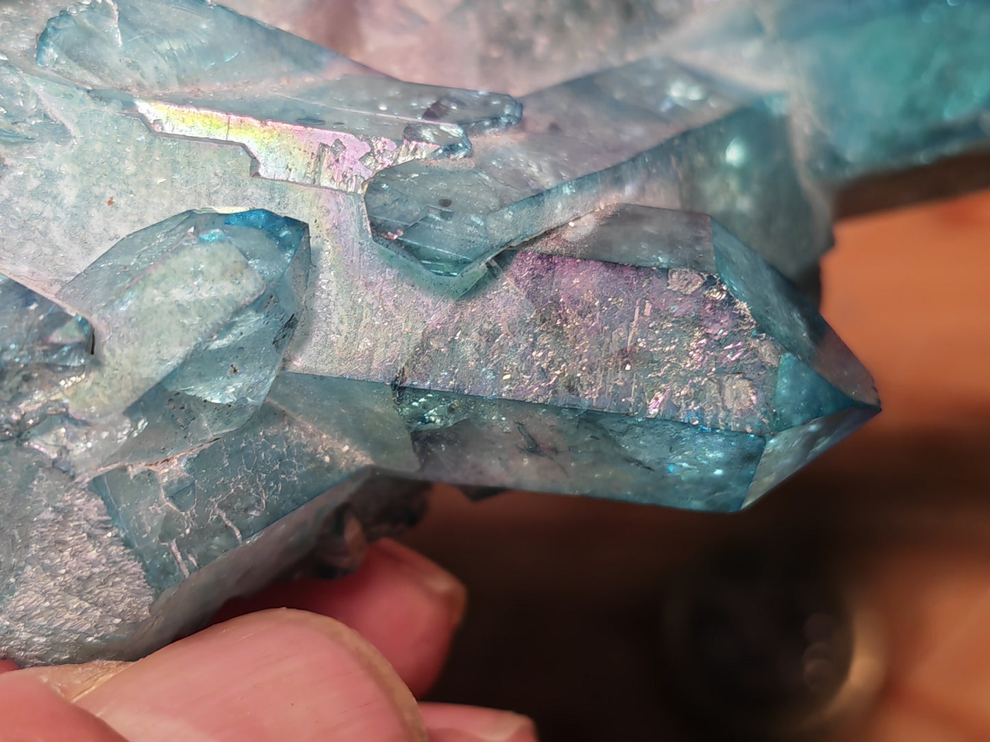 Aqua Aura Blue Quartz Cluster with Gold Fusion | Statement Crystal Gift Item #2 LARGE