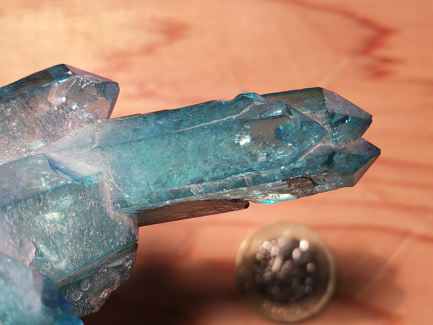 Aqua Aura Blue Quartz Cluster with Gold Fusion | Statement Crystal Gift Item #2 LARGE