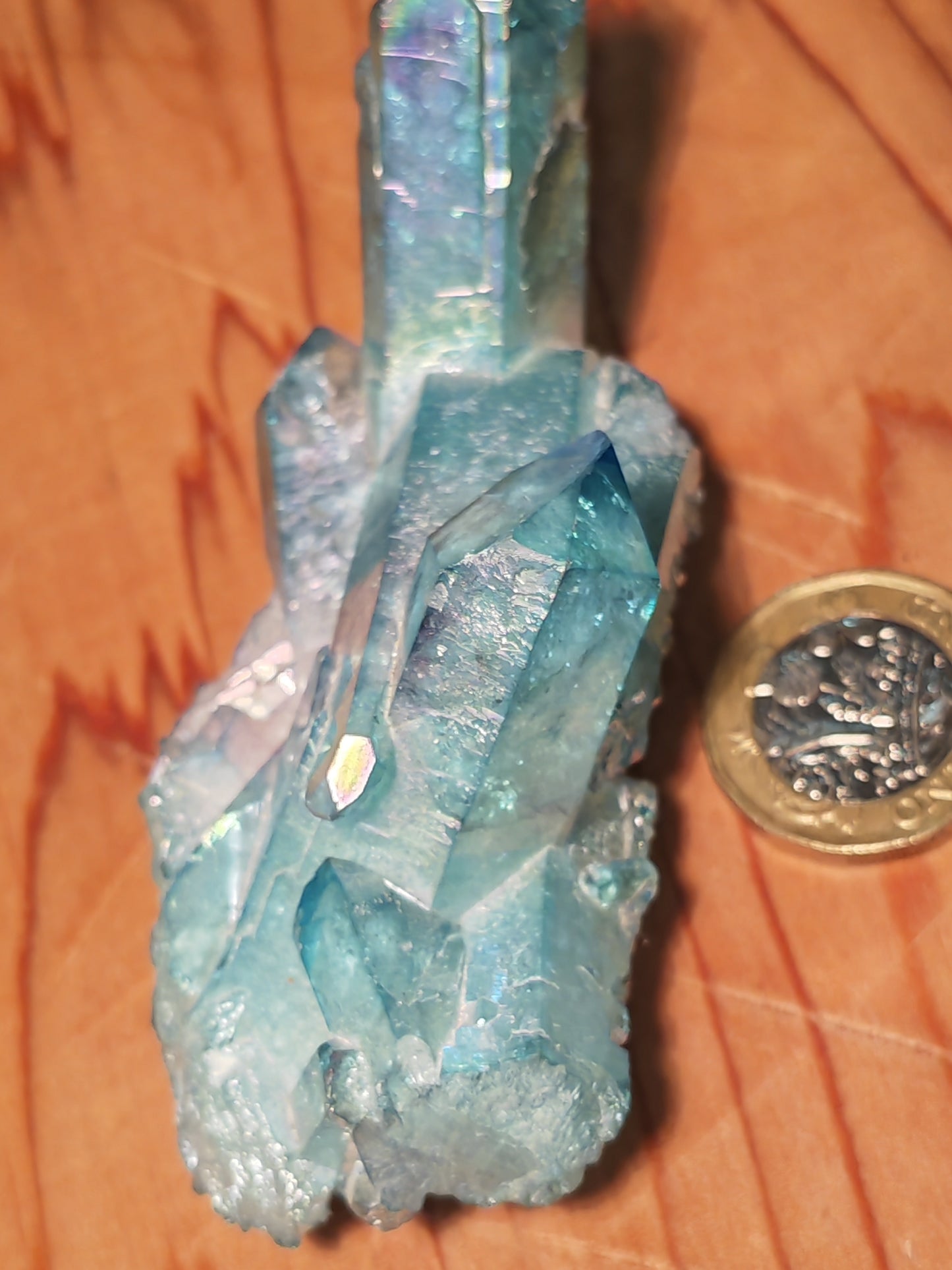 Aqua Aura Blue Quartz Cluster with Gold Fusion | Statement Crystal Gift Item #2 LARGE