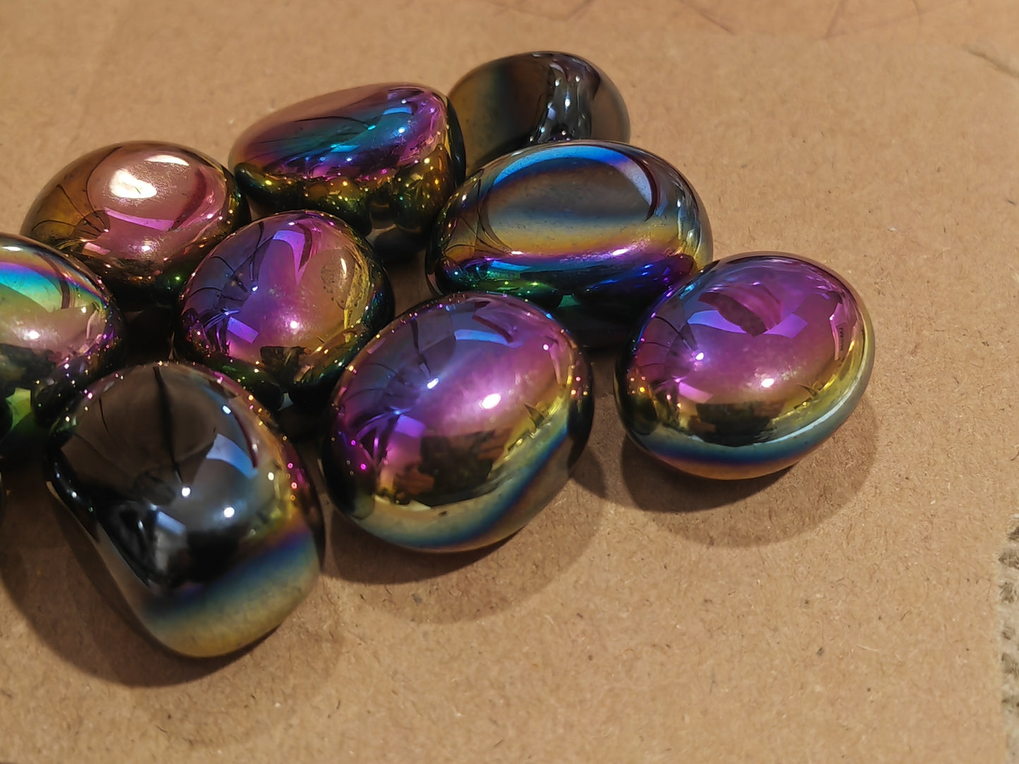 Earthstore® Rainbow Aura Black Obsidian - Tumblestone