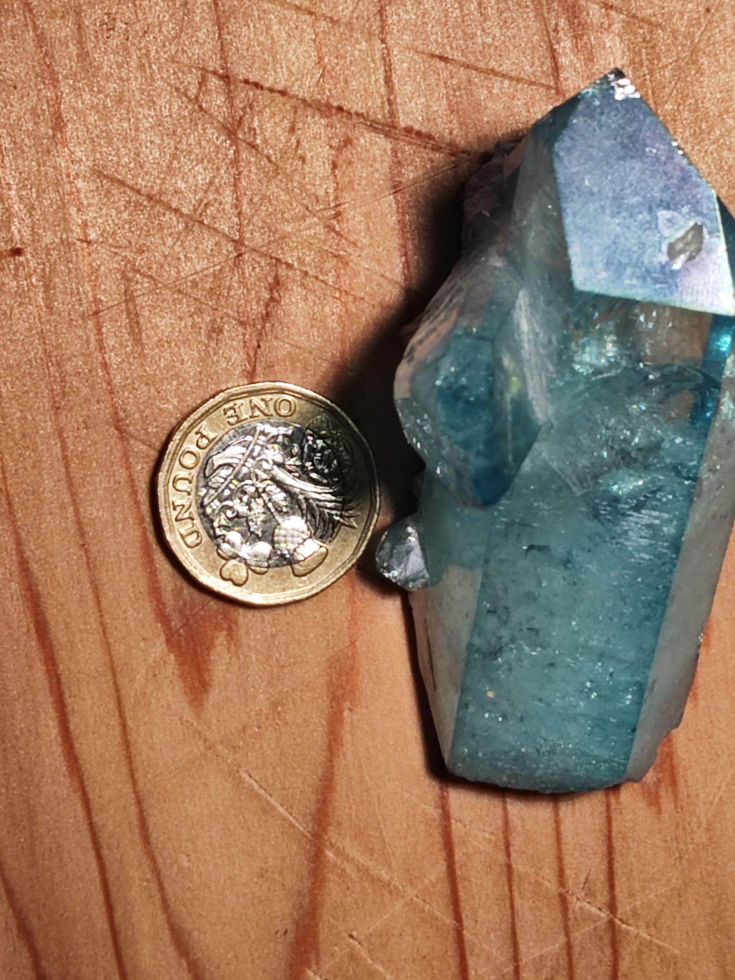 Aqua Aura Blue Quartz Cluster with Gold Fusion | Statement Crystal Gift Item #5