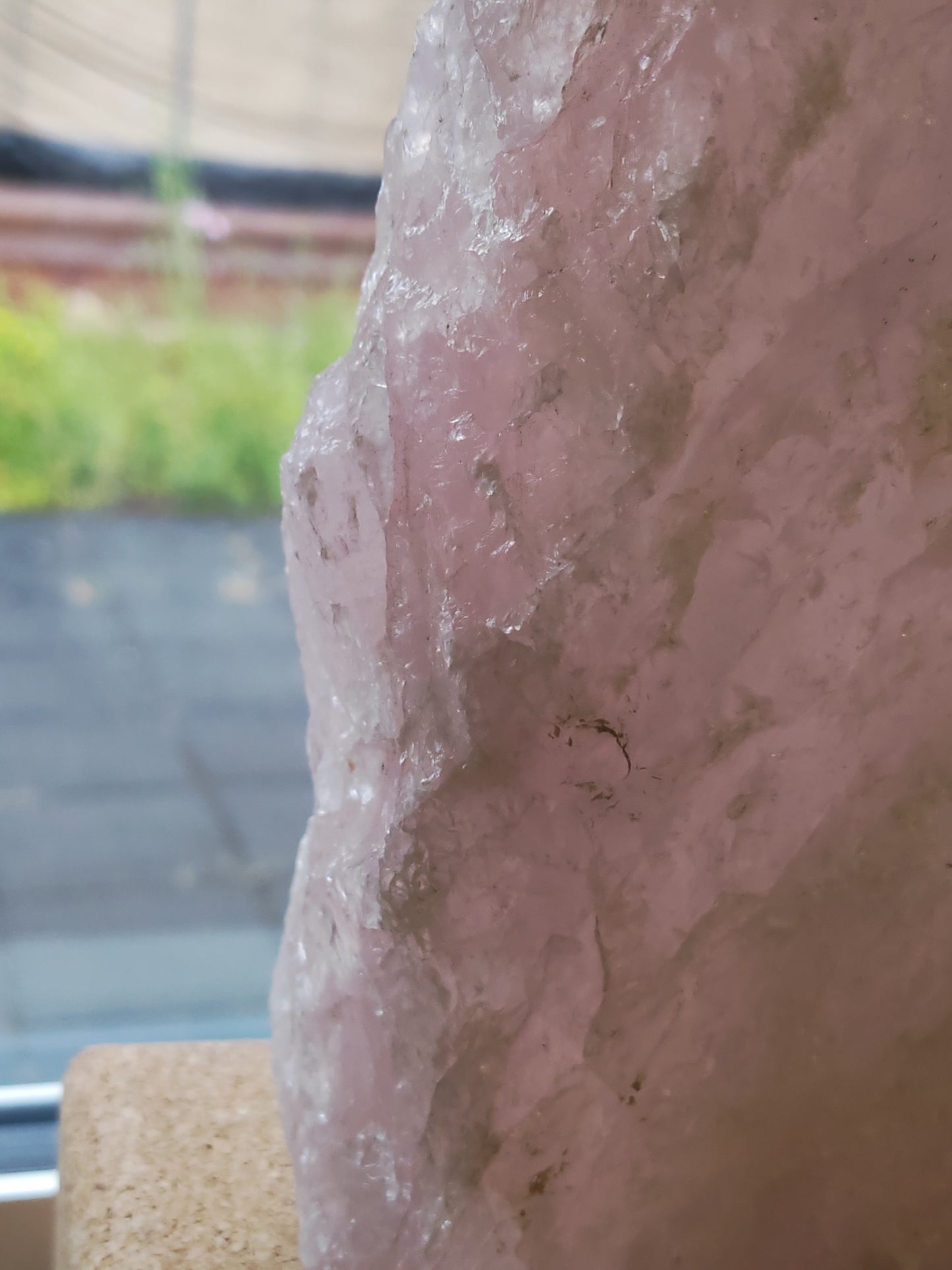 Rose Quartz AA Huge Display FLAT CUT BASE Natural Chunk - 5.3Kg,  250mm x 150mm x 120mm - Madagascar