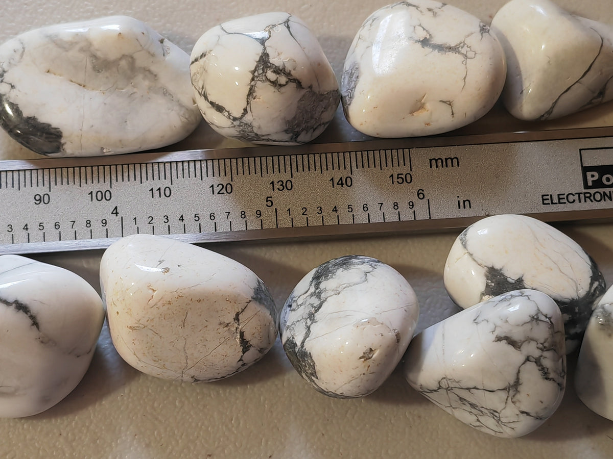 White Howlite - Tumblestone 3 sizes
