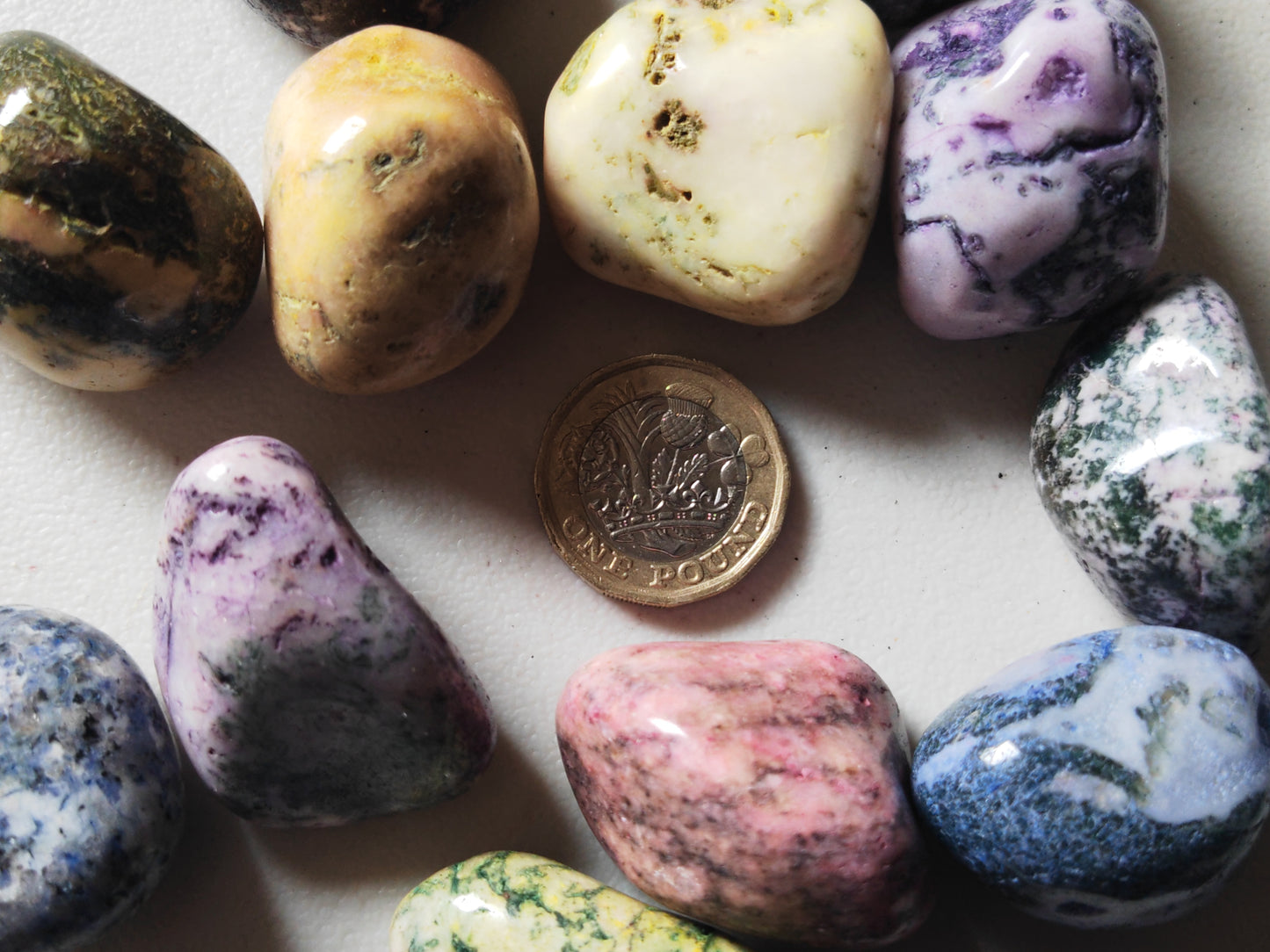 Agate Bright Mix Tumblestone XXL