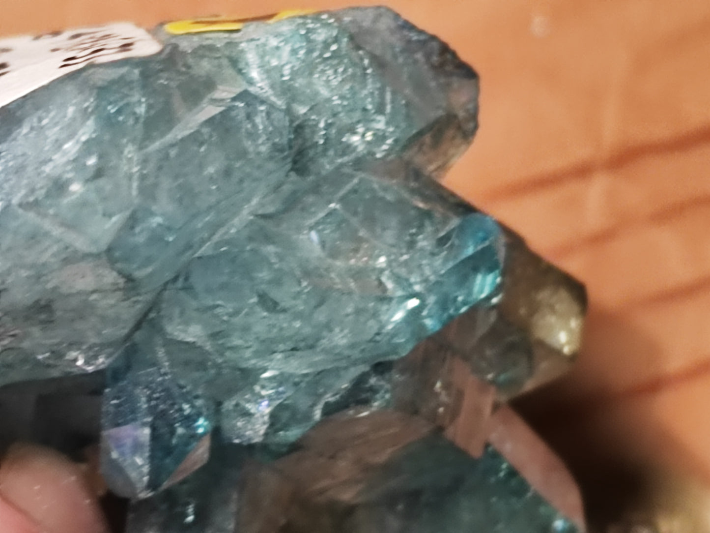 Aqua Aura Blue Quartz Cluster with Gold Fusion | Statement Crystal Gift Item #4