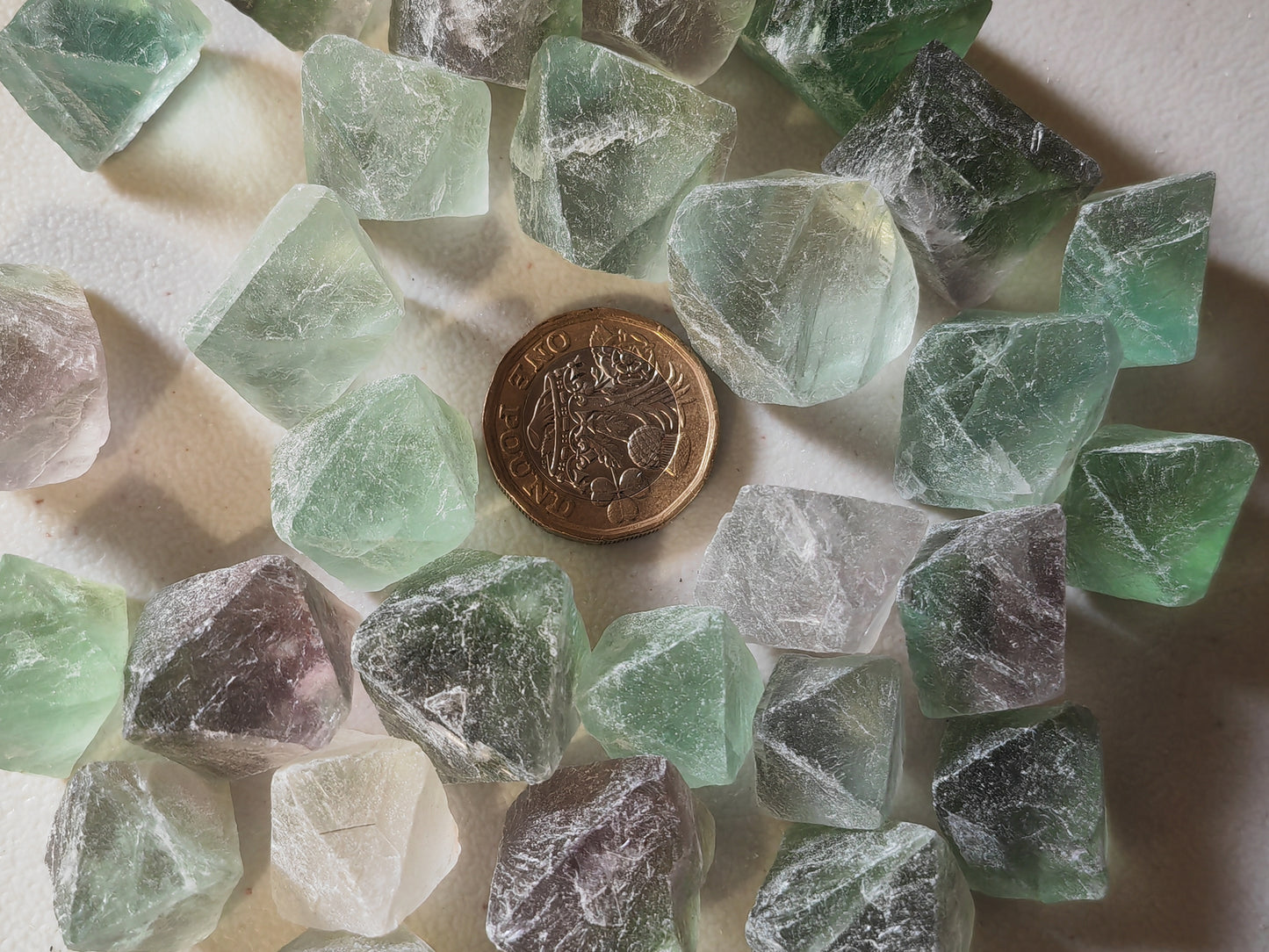 Rainbow Fluorite Octahedron - Natural Raw - Grade A