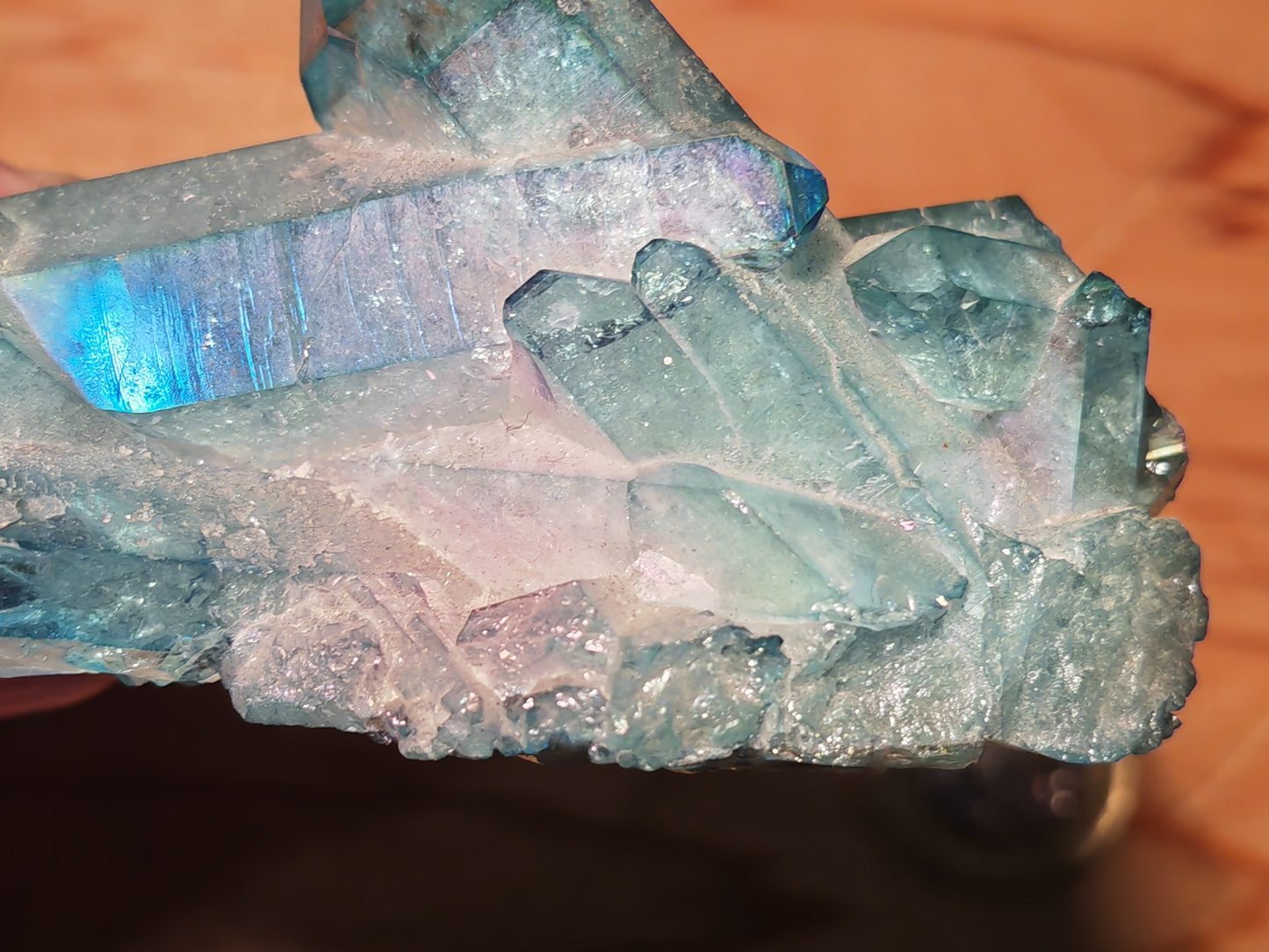 Aqua Aura Blue Quartz Cluster with Gold Fusion | Statement Crystal Gift Item #2 LARGE