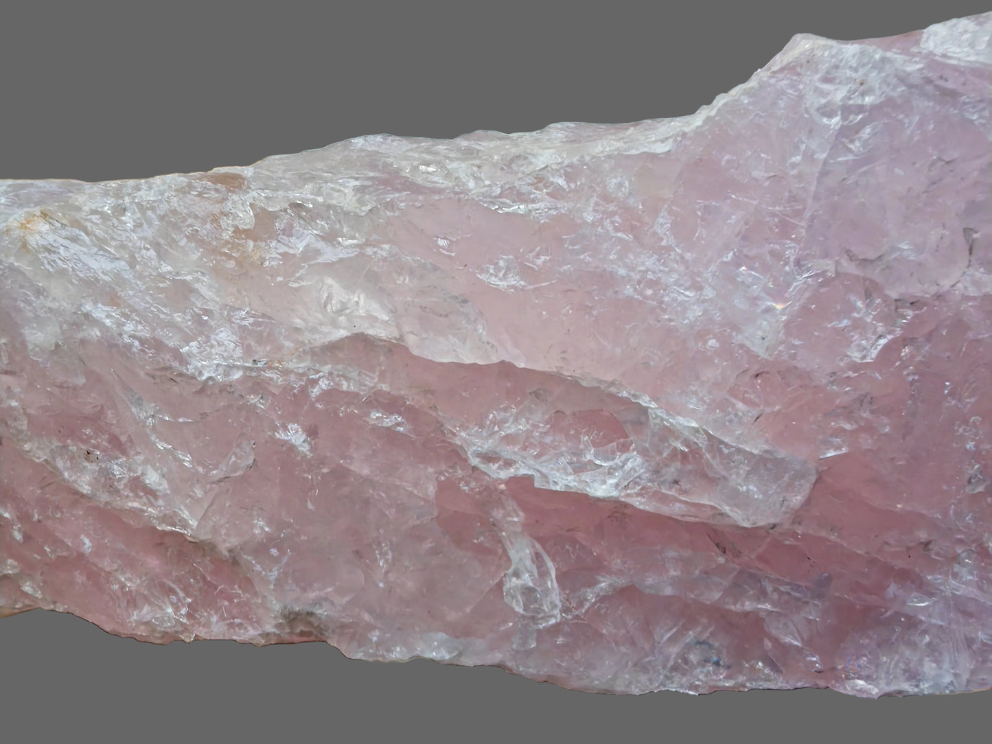 Rose Quartz AA Huge Display FLAT CUT BASE Natural Chunk - 5.3Kg,  250mm x 150mm x 120mm - Madagascar